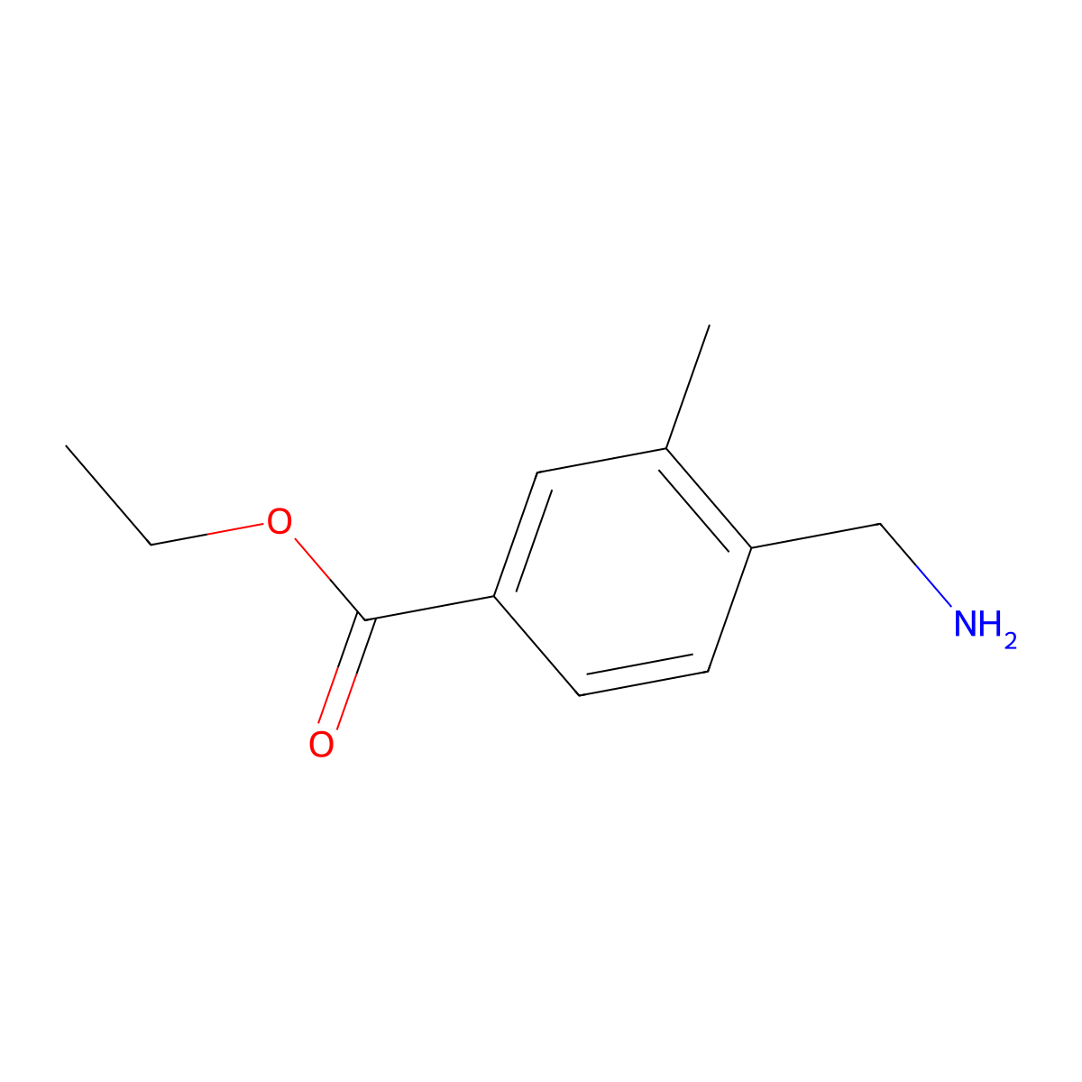 Ethyl 4-(aminomethyl)-3-methylbenzoate molecular structure, CAS 1379307-89-7