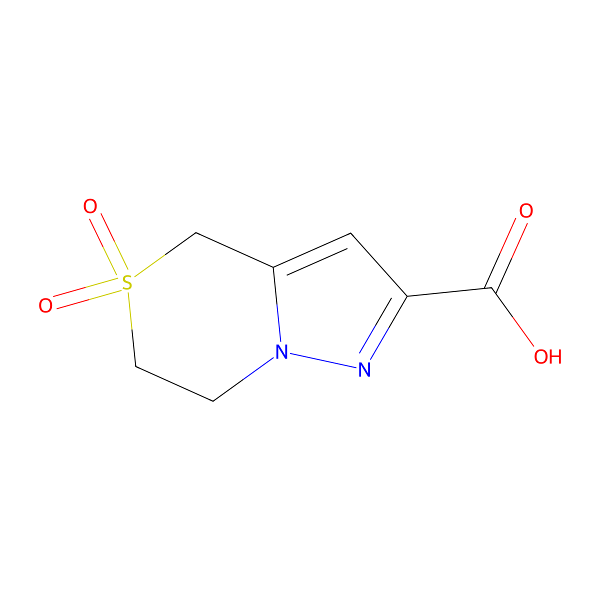 6,7-Dihydro-4H-pyrazolo[5,1-c][1,4]thiazine-2-carboxylic acid 5,5-dioxide molecular structure, CAS 1379307-91-1