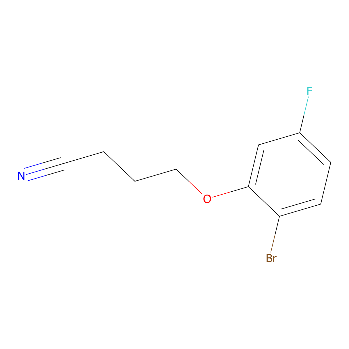 4-(2-Bromo-5-fluoro-phenoxy)butanenitrile molecular structure, CAS 1379308-50-5