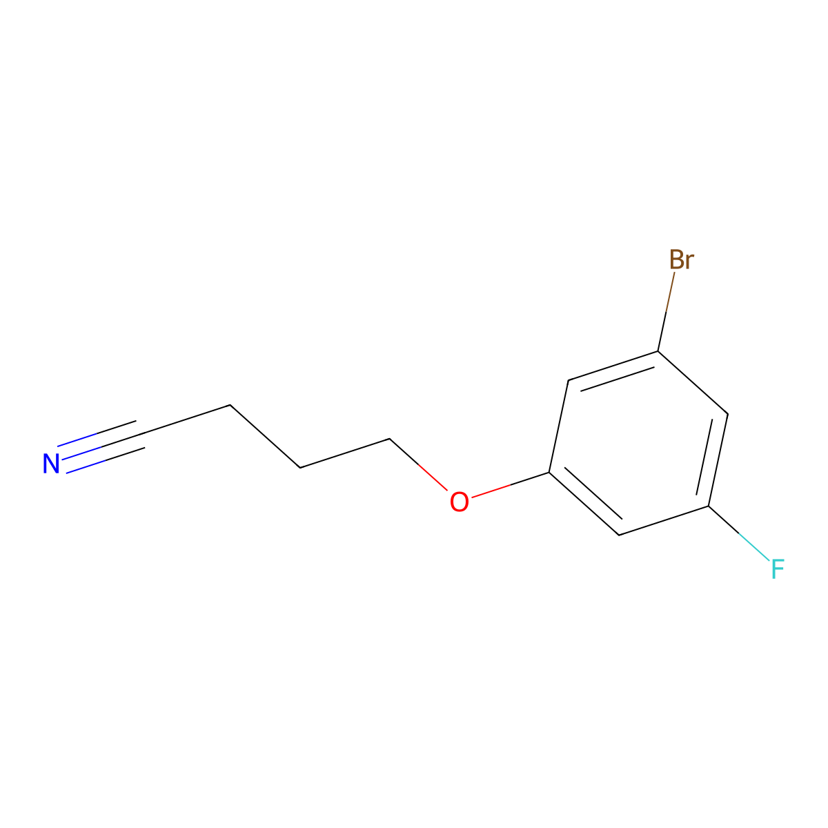 4-(3-Bromo-5-fluoro-phenoxy)butanenitrile molecular structure, CAS 1379308-56-1