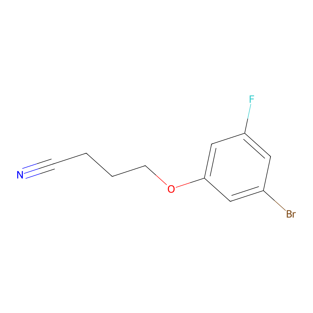 4-(3-Bromo-5-fluoro-phenoxy)butanenitrile molecular structure, CAS 1379308-56-1