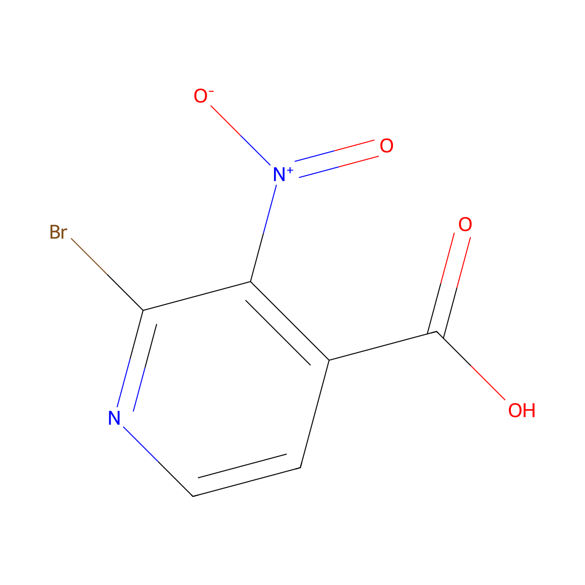 2-Bromo-3-nitropyridine-4-carboxylic acid molecular structure, CAS 1379308-71-0