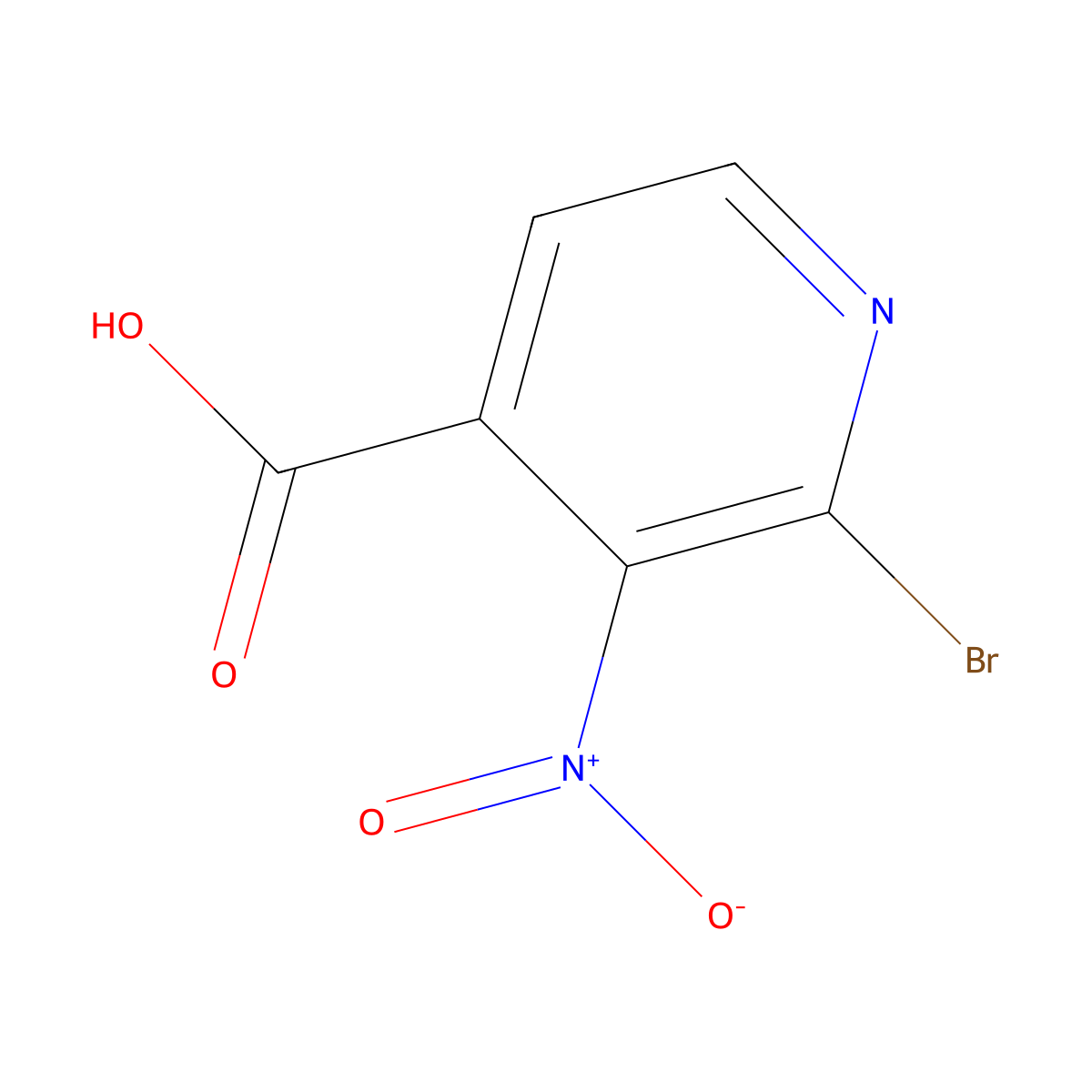 2-Bromo-3-nitropyridine-4-carboxylic acid molecular structure, CAS 1379308-71-0