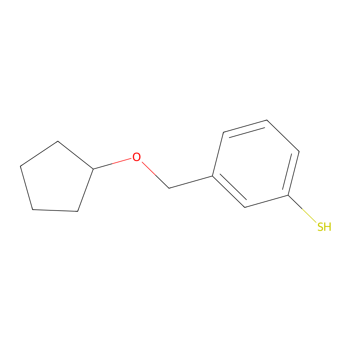 3-[(Cyclopentyloxy)methyl]thiophenol molecular structure, CAS 1379309-00-8