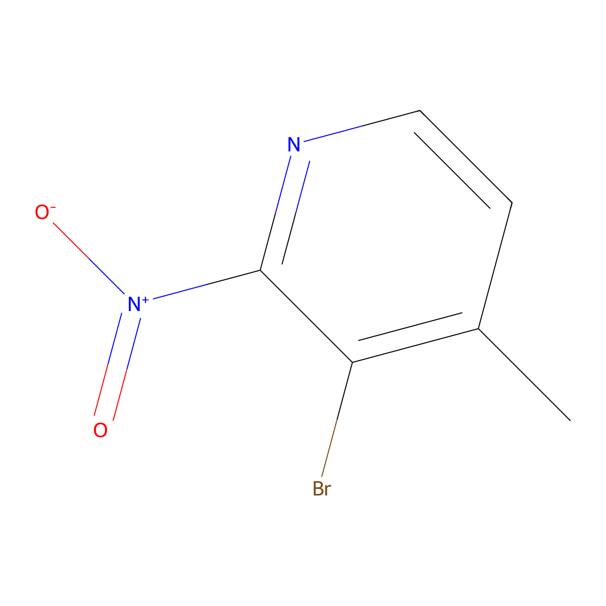 3-Bromo-4-methyl-2-nitropyridine molecular structure, CAS 1379309-01-9