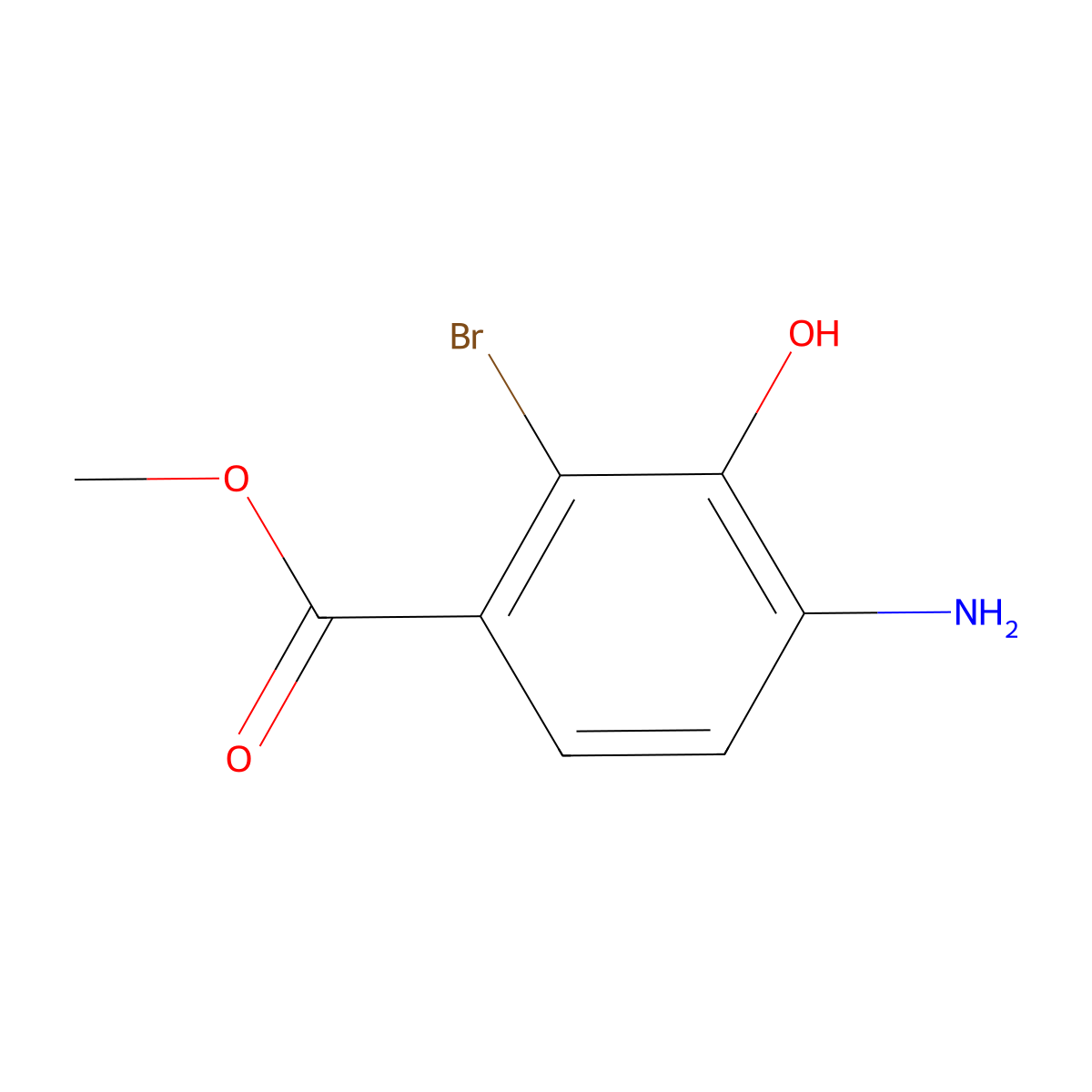 Methyl 4-amino-2-bromo-3-hydroxybenzoate molecular structure, CAS 1379309-30-4