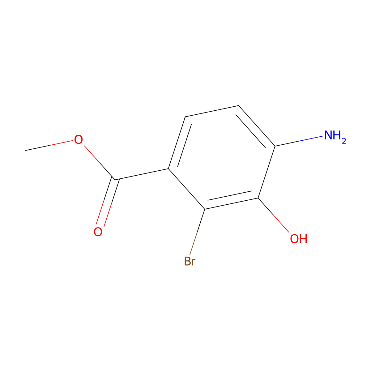 Methyl 4-amino-2-bromo-3-hydroxybenzoate molecular structure, CAS 1379309-30-4