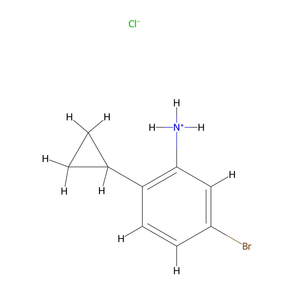 5-Bromo-2-cyclopropyl-phenyl-ammonium chloride molecular structure, CAS 1379309-53-1