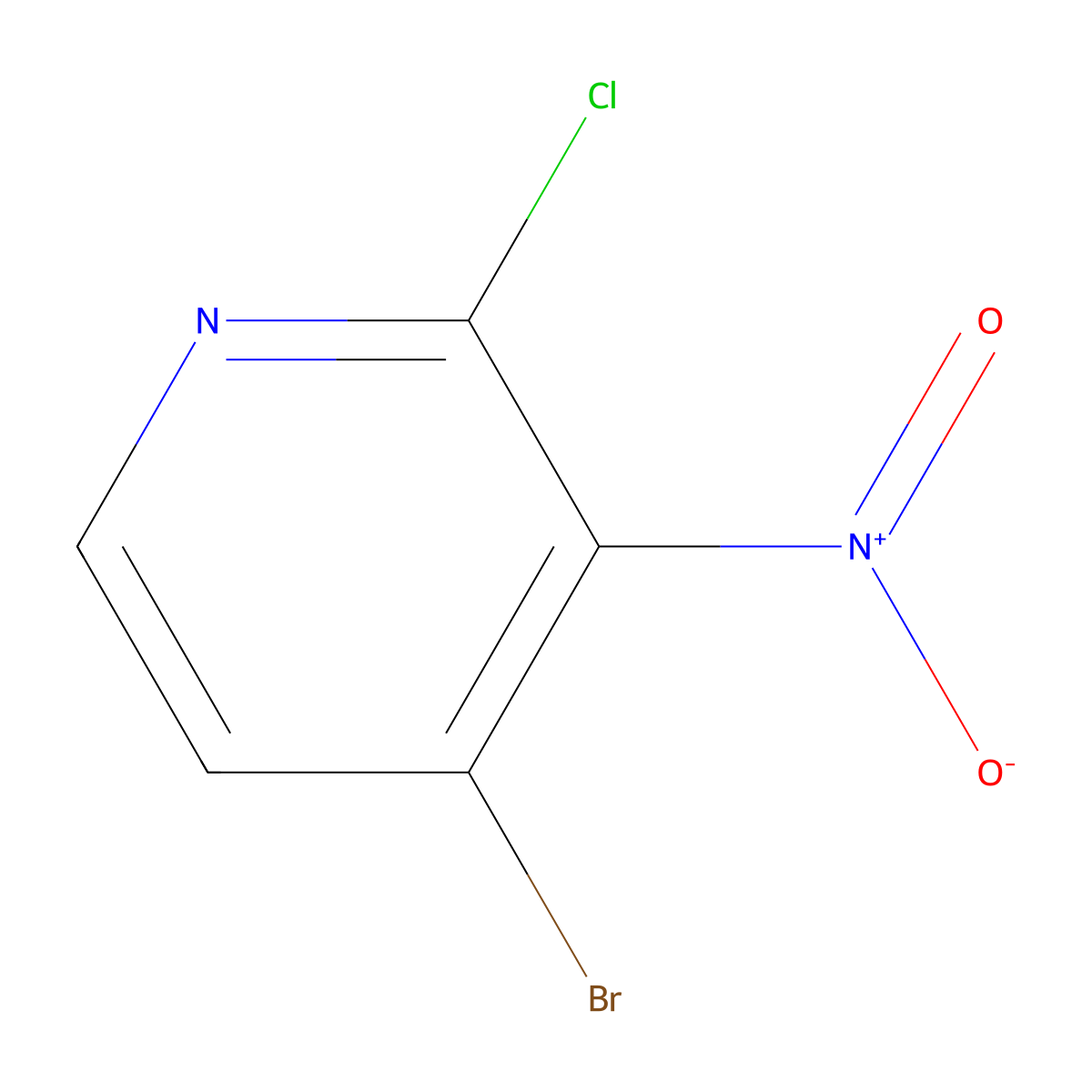 4-Bromo-2-chloro-3-nitropyridine molecular structure, CAS 1379309-70-2