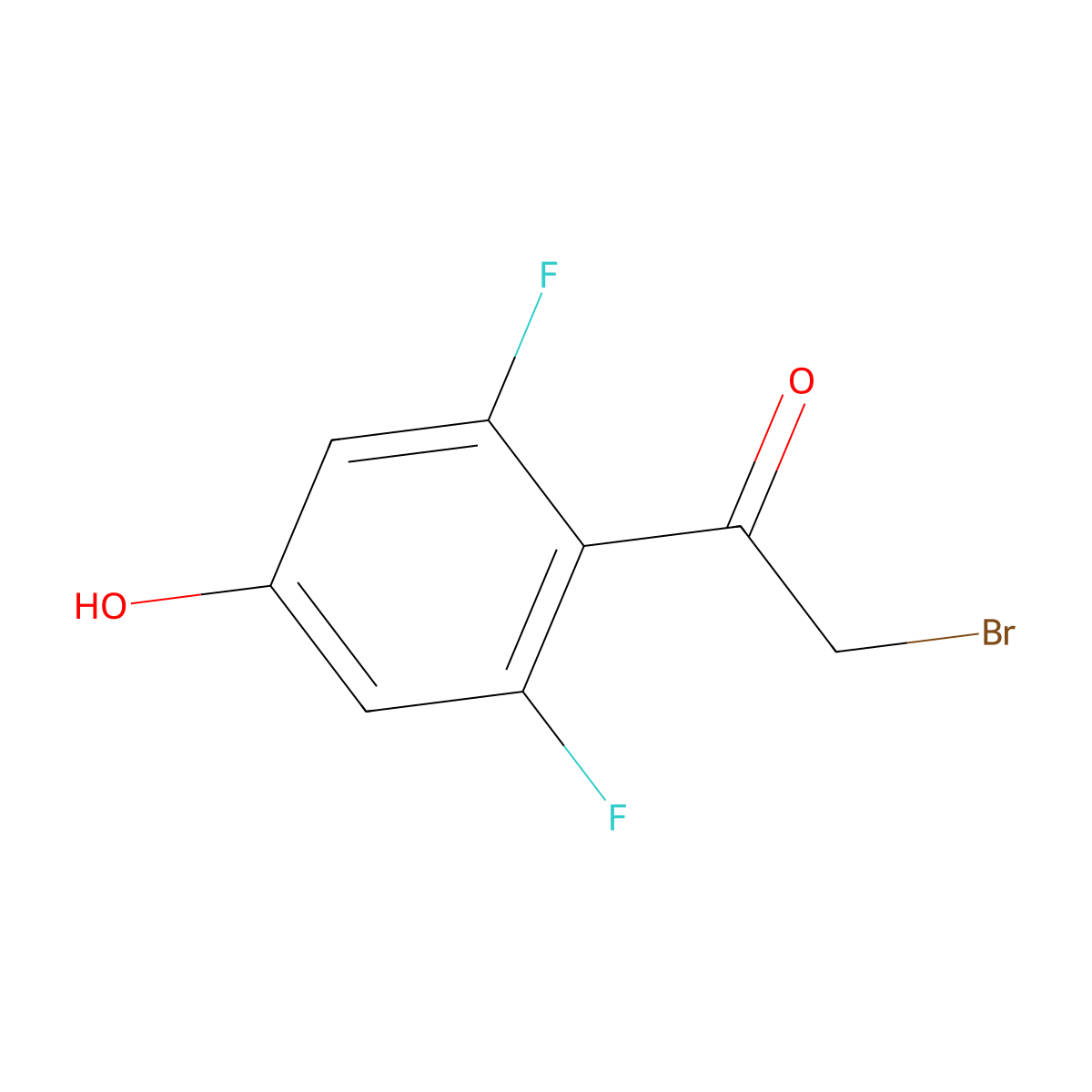 2-Bromo-2',6'-difluoro-4'-hydroxyacetophenone molecular structure, CAS 1379309-76-8