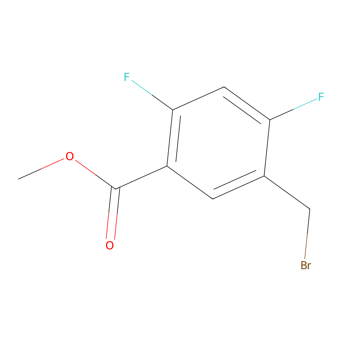 Methyl 5-(bromomethyl)-2,4-difluorobenzoate molecular structure, CAS 1379309-80-4