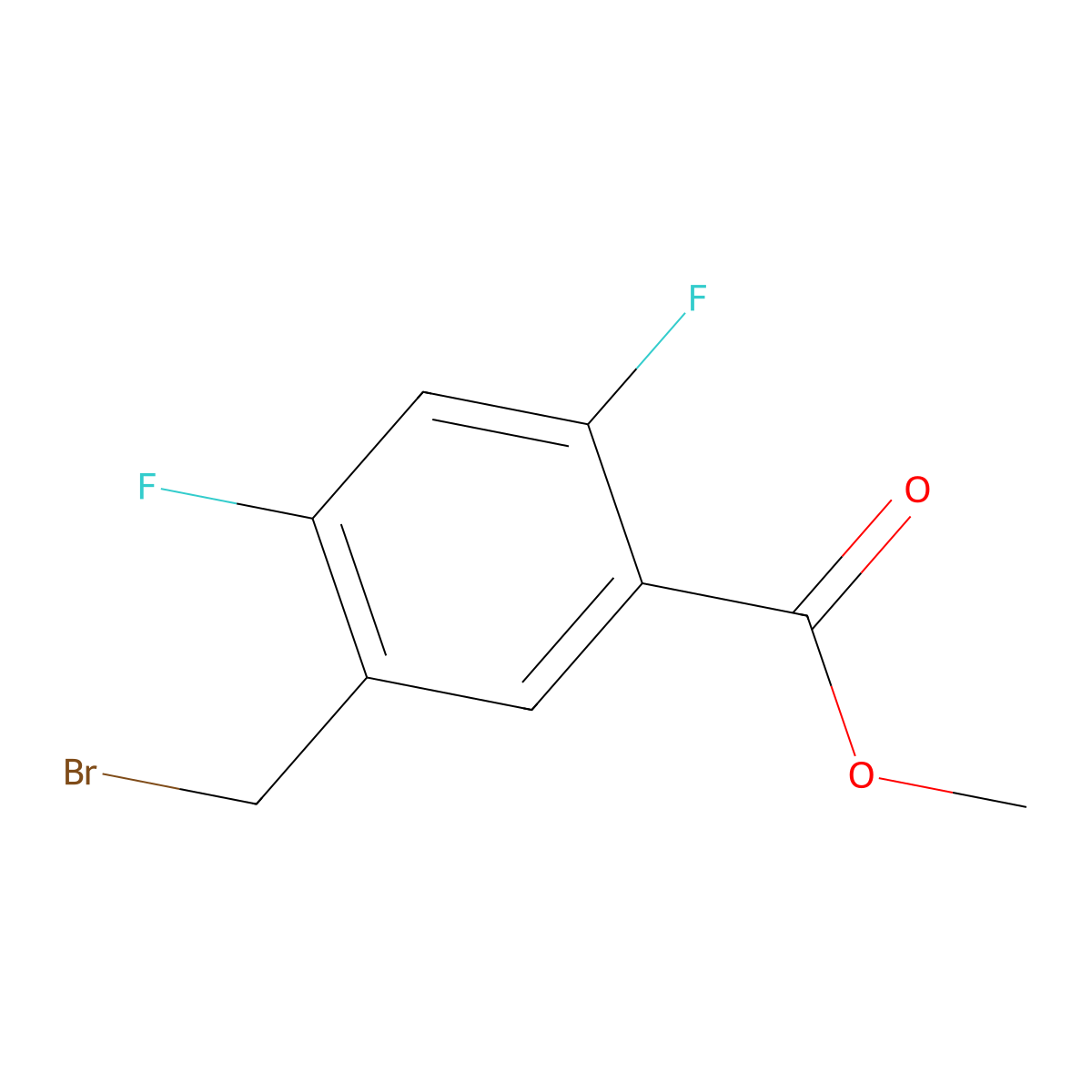 Methyl 5-(bromomethyl)-2,4-difluorobenzoate molecular structure, CAS 1379309-80-4