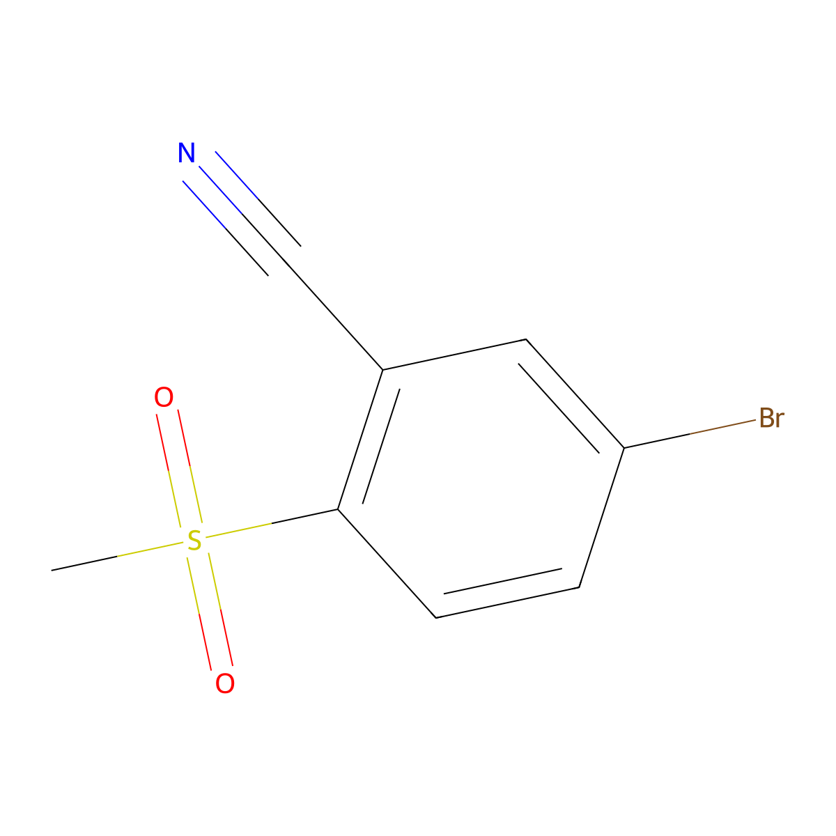 5-Bromo-2-methanesulfonylbenzonitrile molecular structure, CAS 1379309-82-6