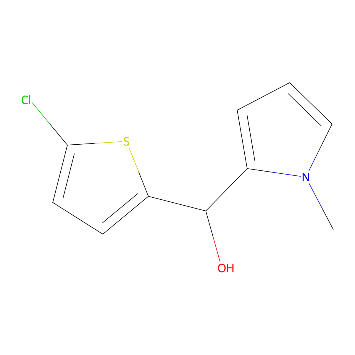 2-Chloro-5-thienyl-(1-methyl-2-pyrrolyl)methanol molecular structure, CAS 1379309-98-4