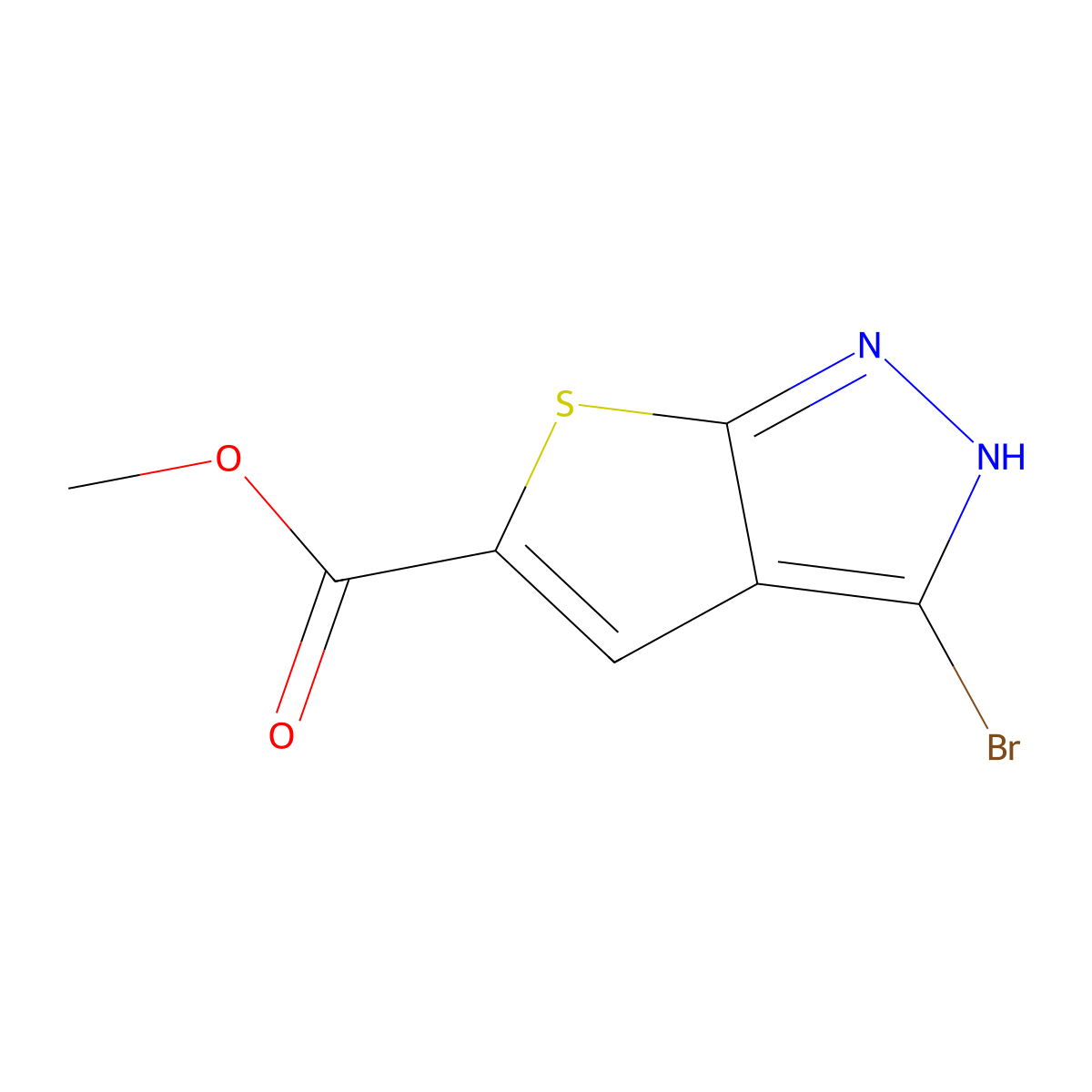 Methyl 3-bromo-1H-thieno[2,3-c]pyrazole-5-carboxylate molecular structure, CAS 1379310-27-6