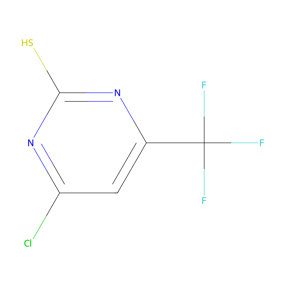 4-Chloro-6-(trifluoromethyl)pyrimidine-2-thiol molecular structure, CAS 1379310-59-4