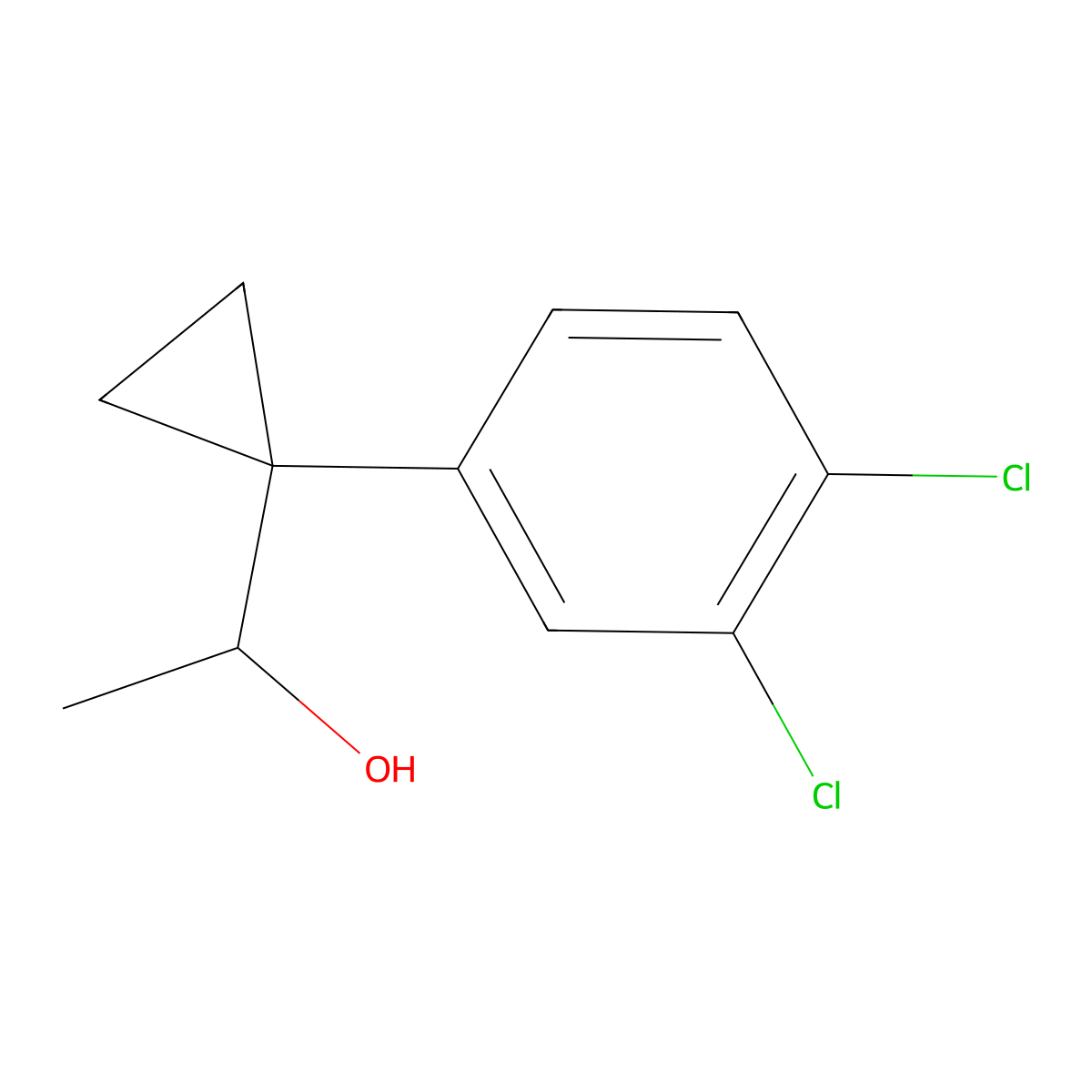 1-[1-(3,4-Dichlorophenyl)cyclopropyl]ethan-1-ol molecular structure, CAS 1379310-89-0