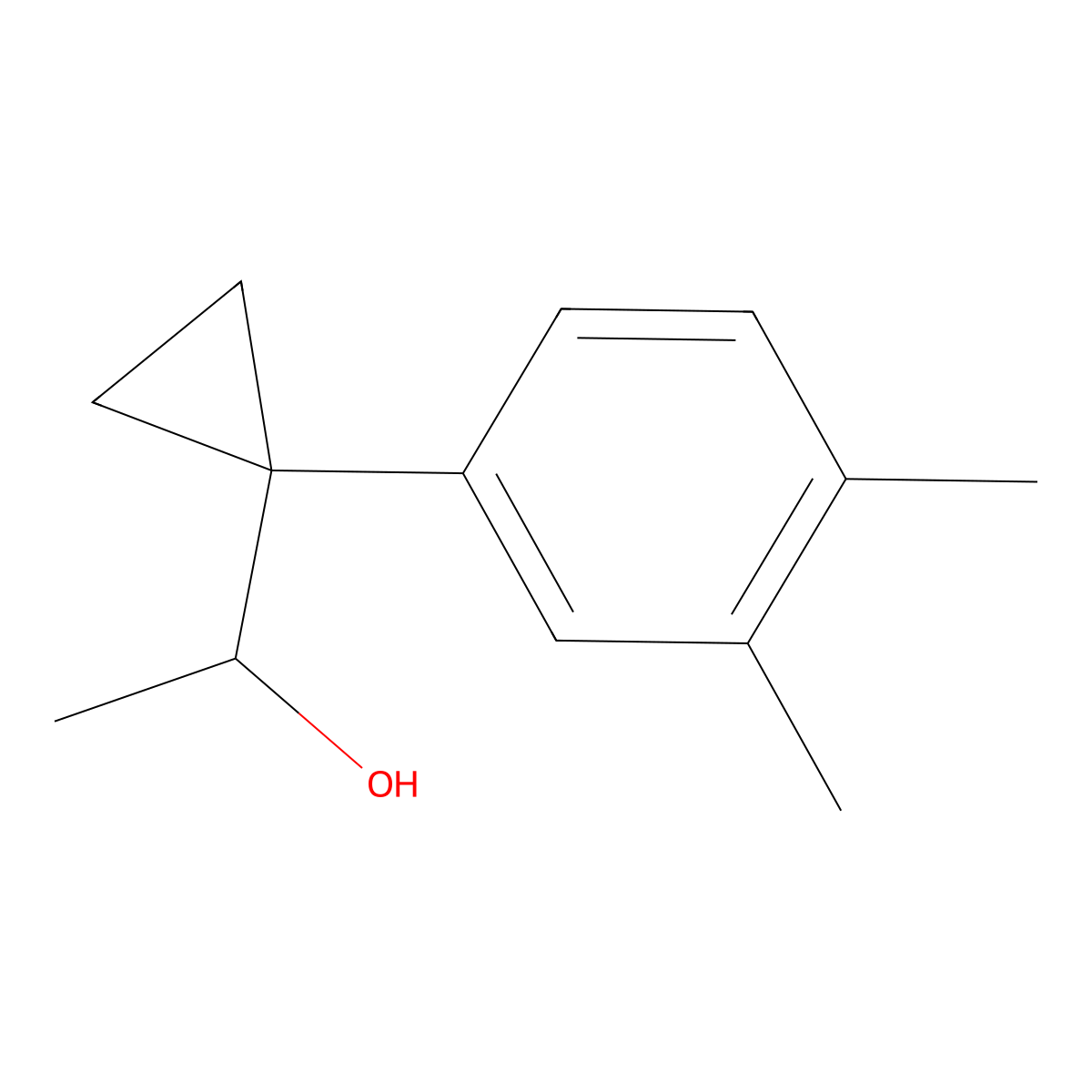 1-[1-(3,4-Dimethylphenyl)cyclopropyl]ethan-1-ol molecular structure, CAS 1379310-96-9