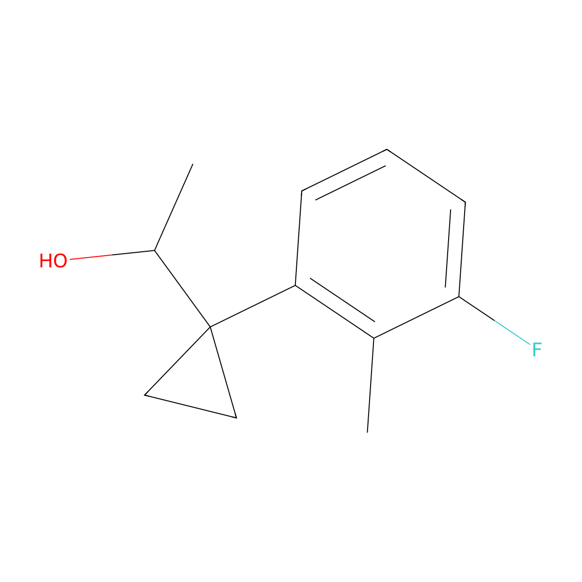 1-[1-(3-Fluoro-2-methylphenyl)cyclopropyl]ethan-1-ol molecular structure, CAS 1379311-04-2