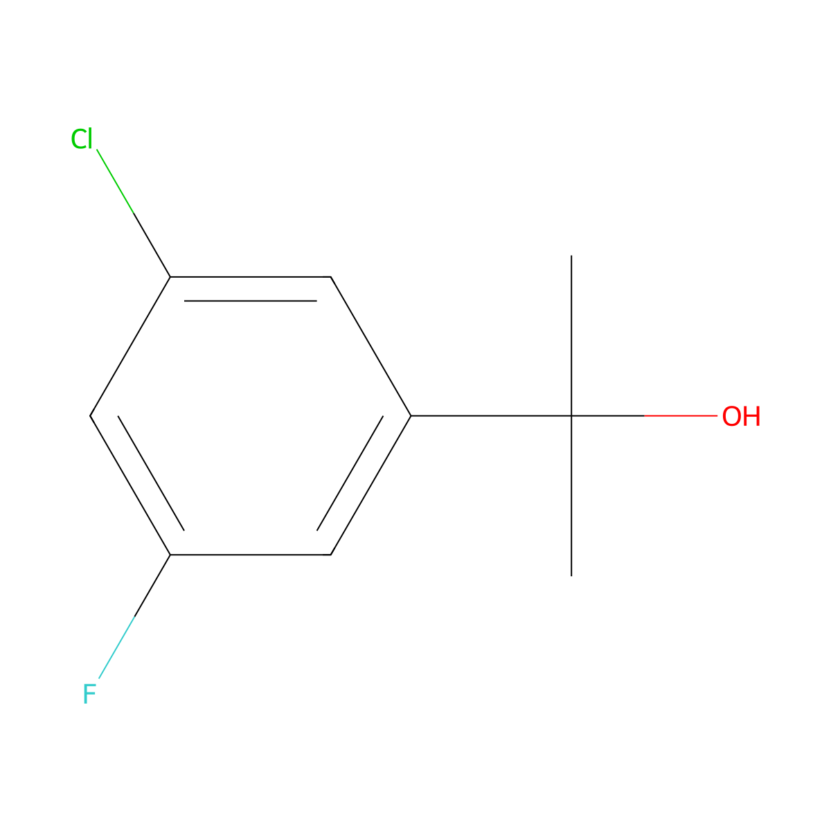 2-(3-Chloro-5-fluorophenyl)-2-propanol molecular structure, CAS 1379311-10-0