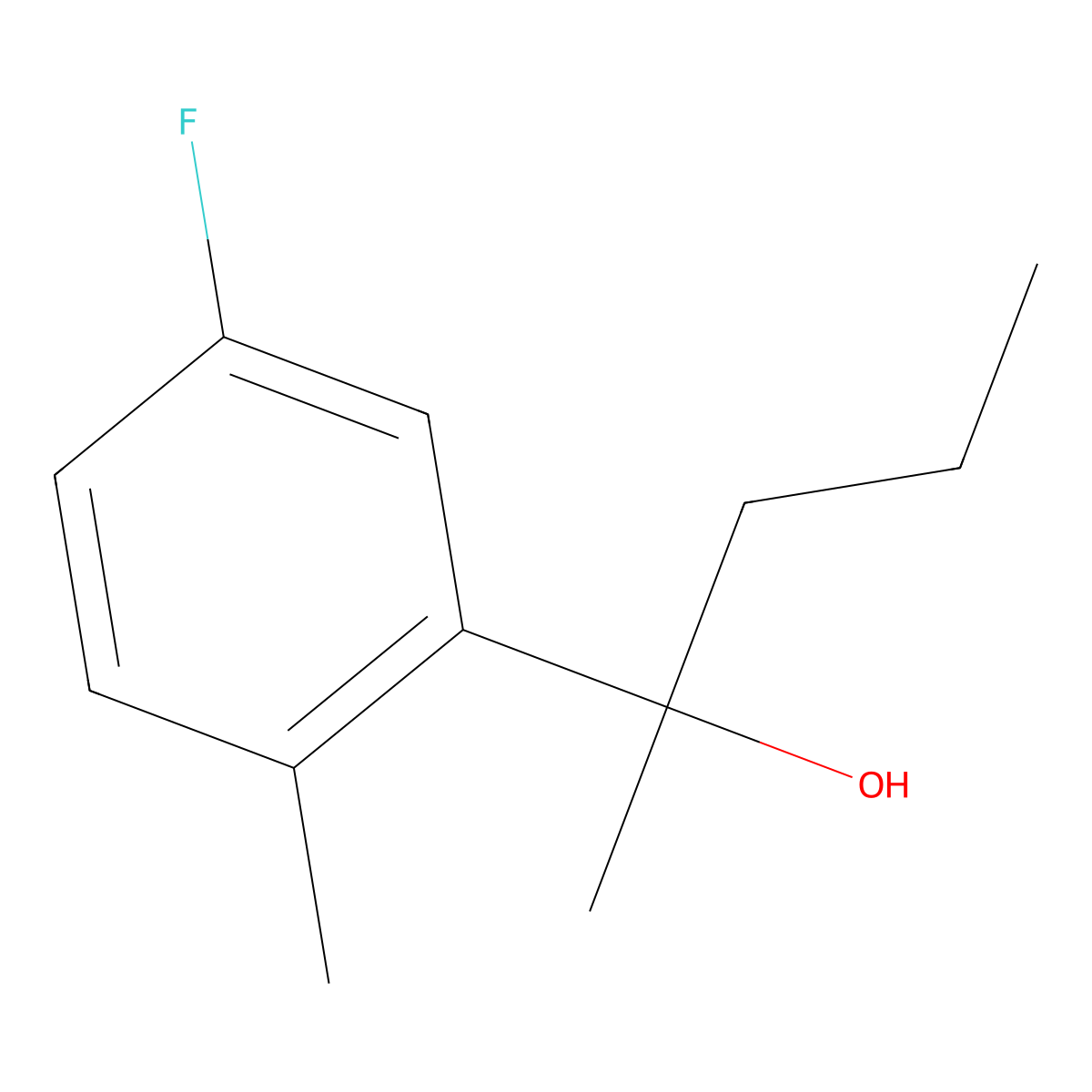 2-(3-Fluoro-6-methylphenyl)-2-pentanol molecular structure, CAS 1379311-26-8
