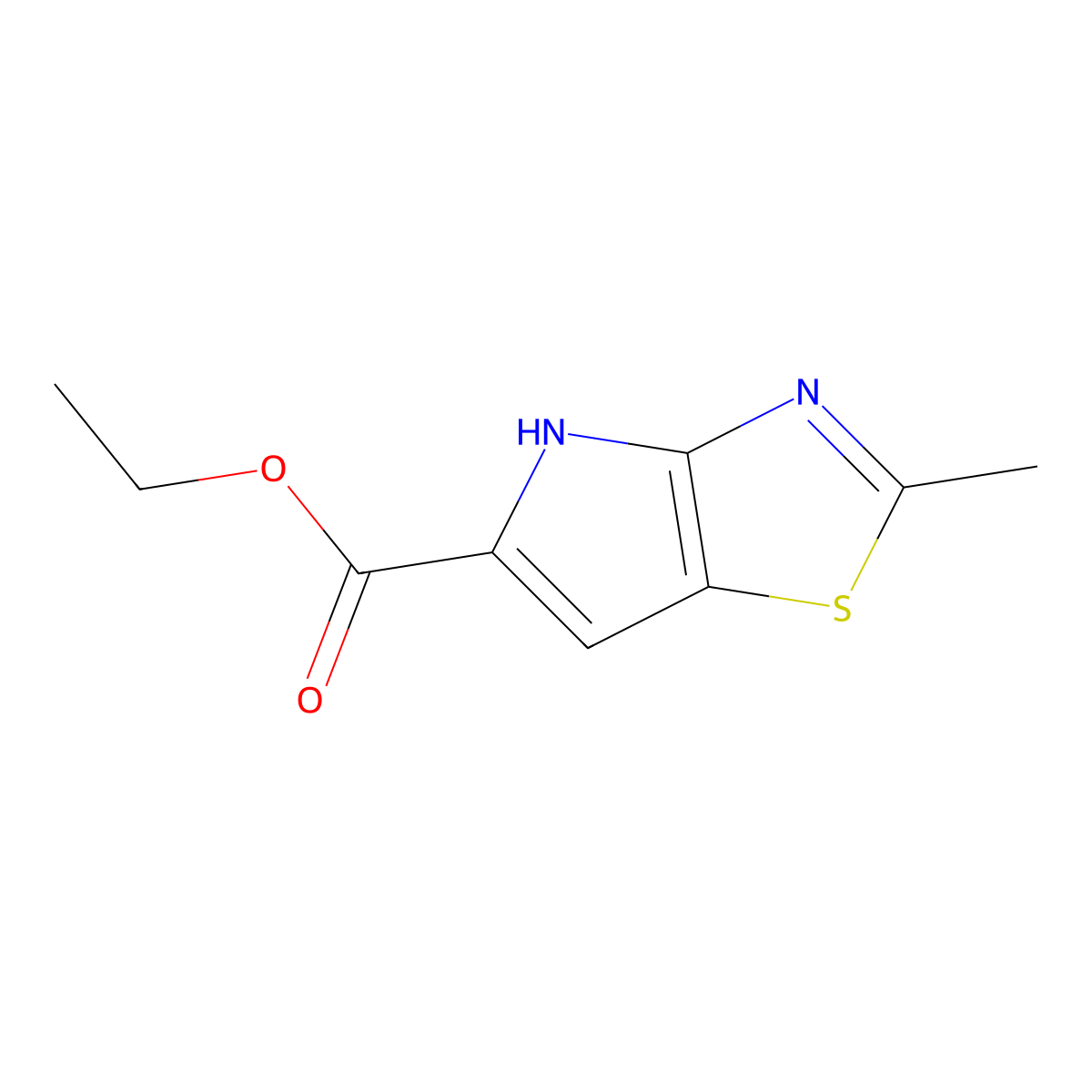 Ethyl 2-methyl-4H-pyrrolo[2,3-d]thiazole-5-carboxylate molecular structure, CAS 1379311-56-4
