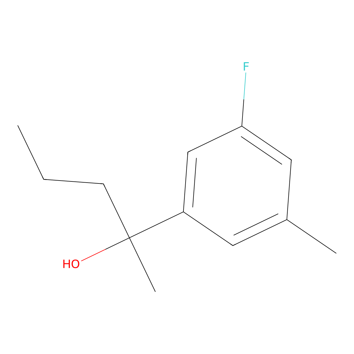 2-(3-Fluoro-5-methylphenyl)pentan-2-ol molecular structure, CAS 1379311-93-9
