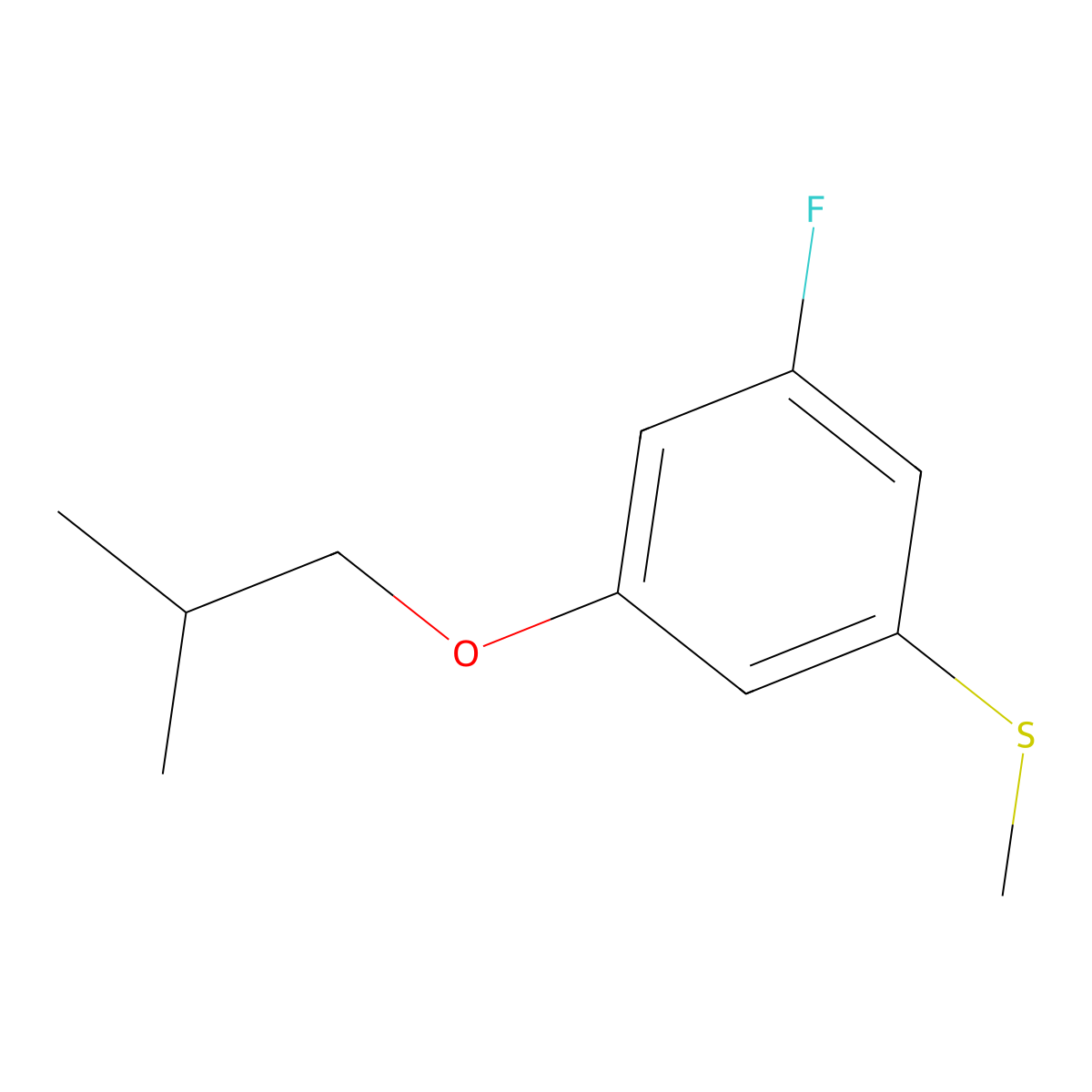 3-iso-Butoxy-5-fluorophenyl methyl sulfide molecular structure, CAS 1379311-96-2