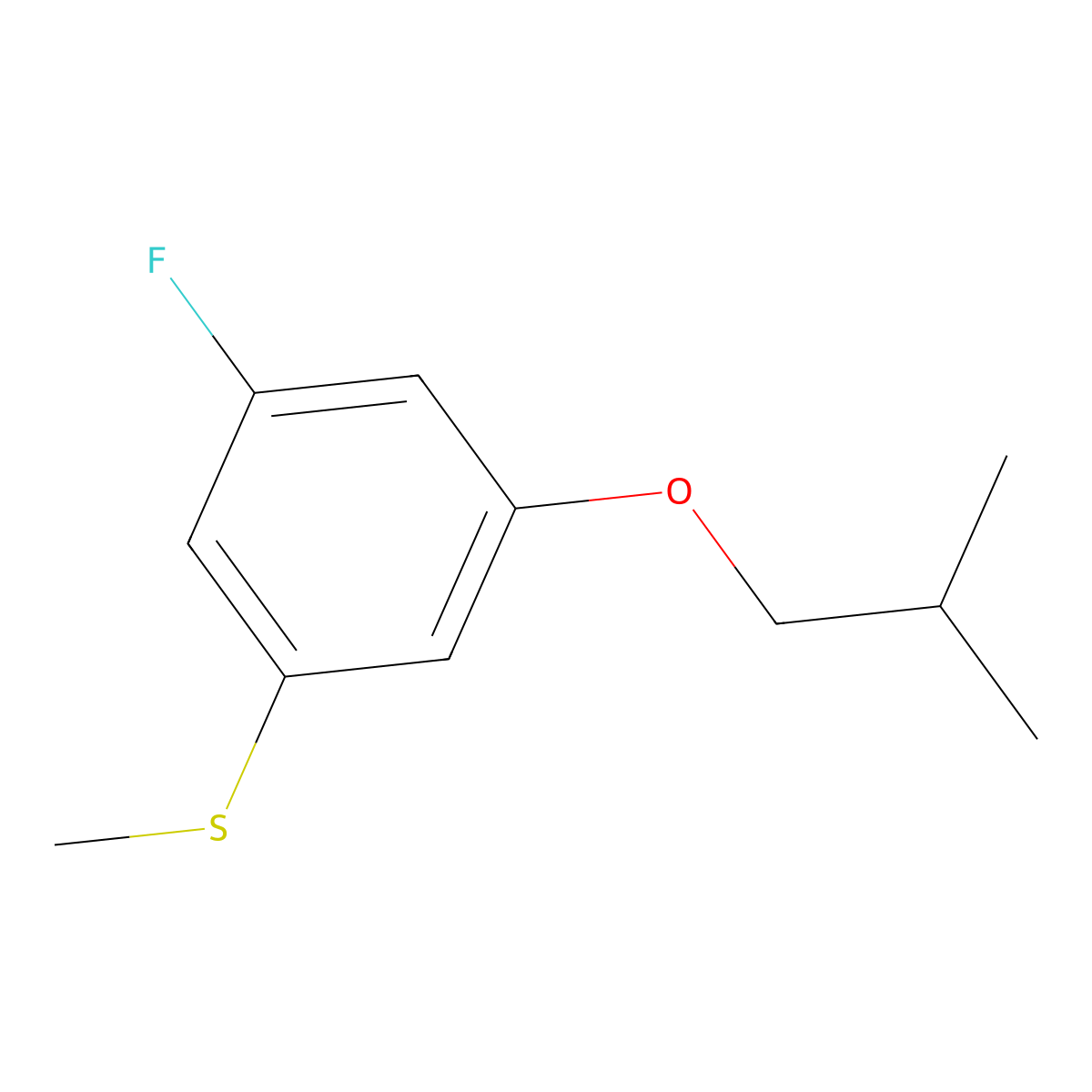 3-iso-Butoxy-5-fluorophenyl methyl sulfide molecular structure, CAS 1379311-96-2