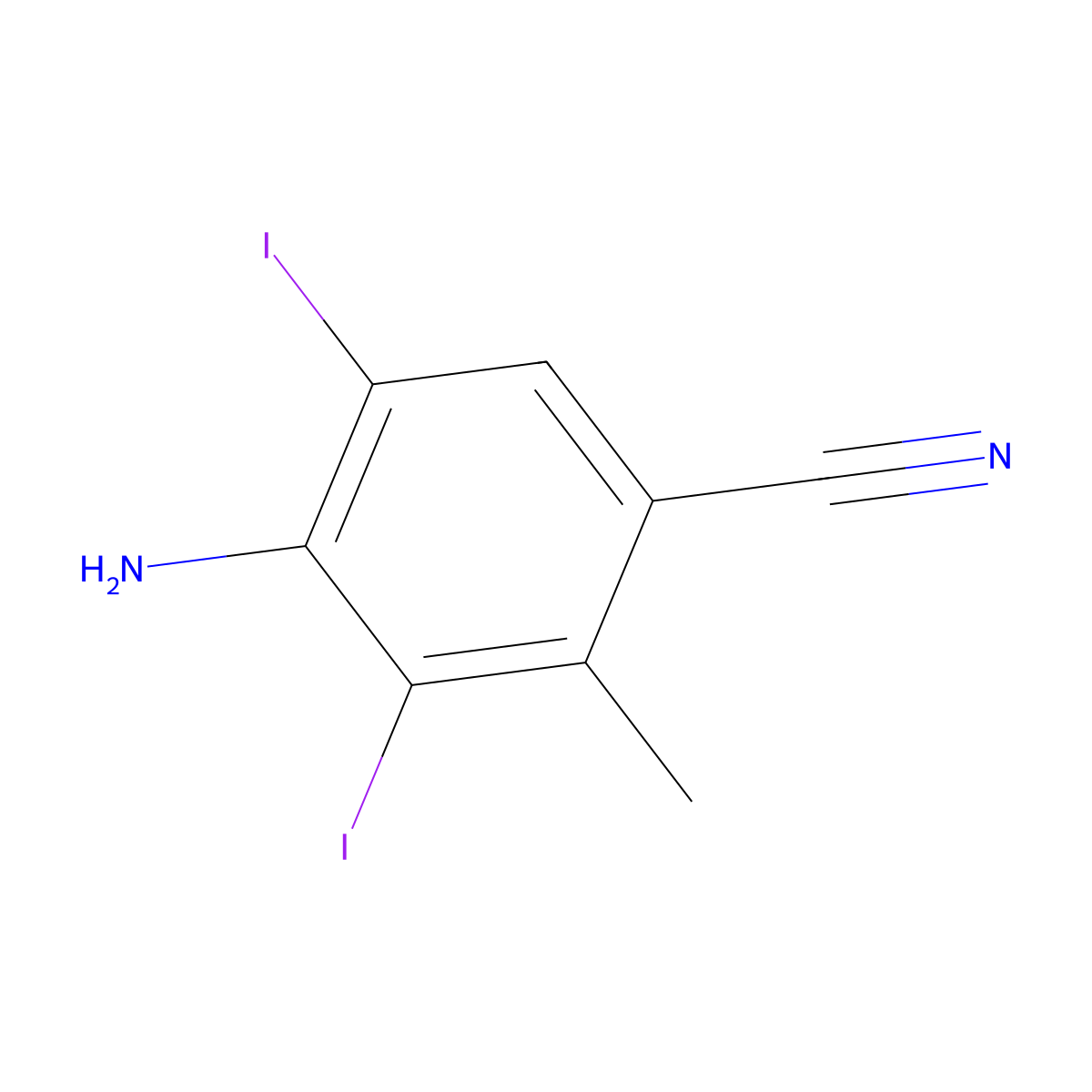 4-Amino-3,5-diiodo-2-methylbenzonitrile molecular structure, CAS 1379312-36-3