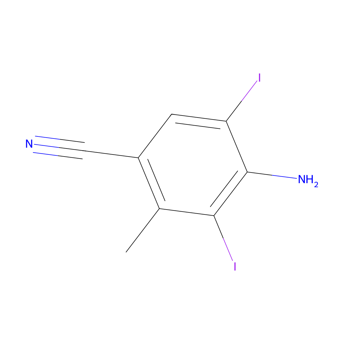 4-Amino-3,5-diiodo-2-methylbenzonitrile molecular structure, CAS 1379312-36-3