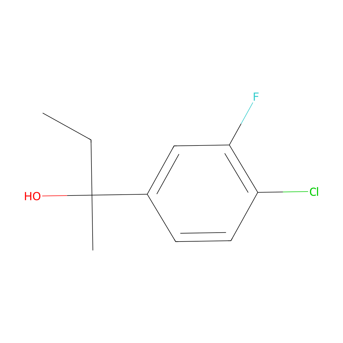2-(4-Chloro-3-fluorophenyl)-2-butanol molecular structure, CAS 1379312-64-7