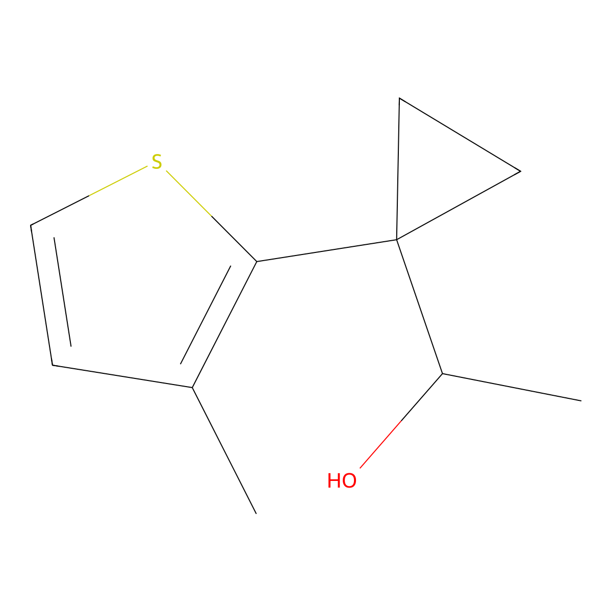 1-[1-(3-Methylthiophen-2-yl)cyclopropyl]ethan-1-ol molecular structure, CAS 1379312-84-1