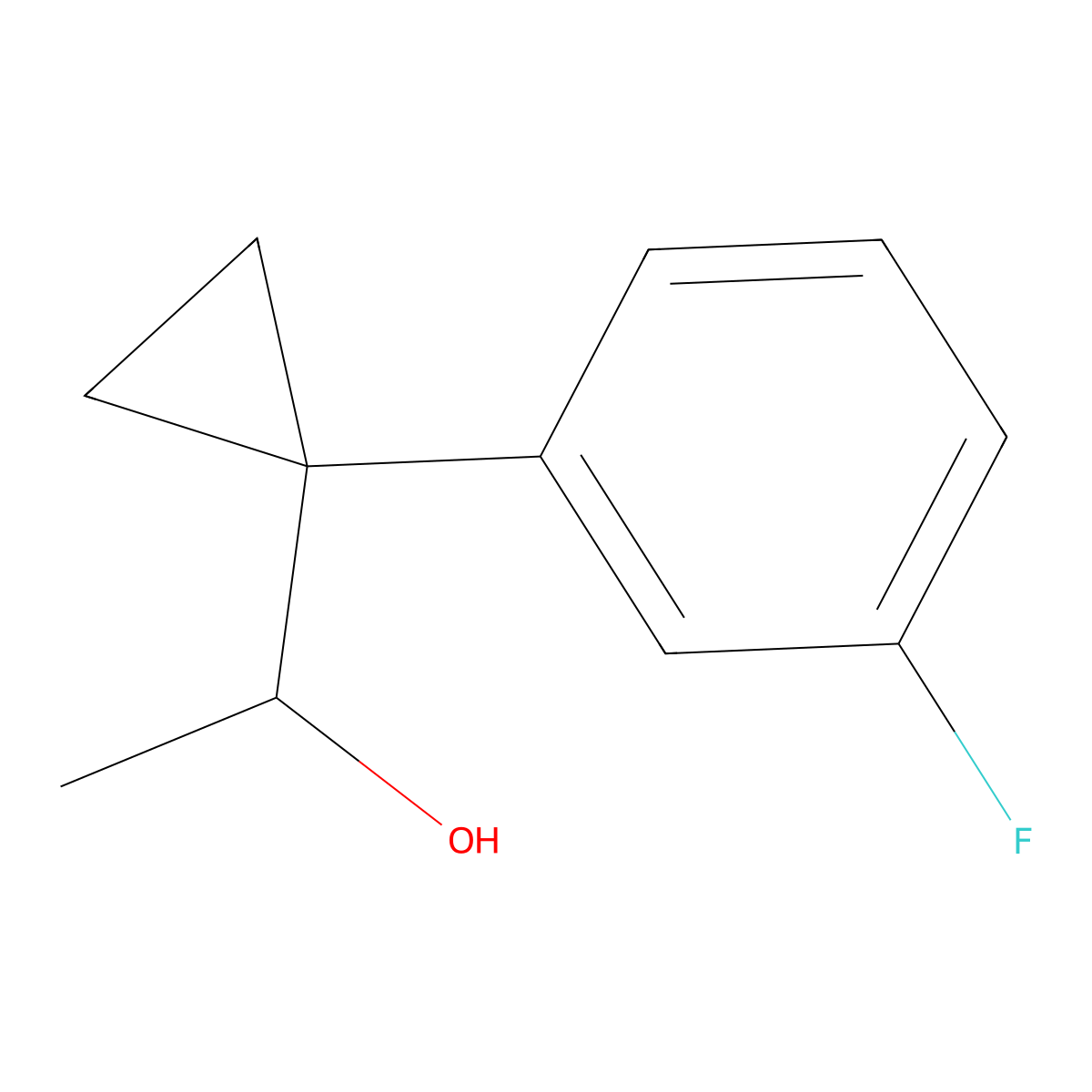 1-[1-(3-Fluorophenyl)cyclopropyl]ethan-1-ol molecular structure, CAS 1379312-95-4
