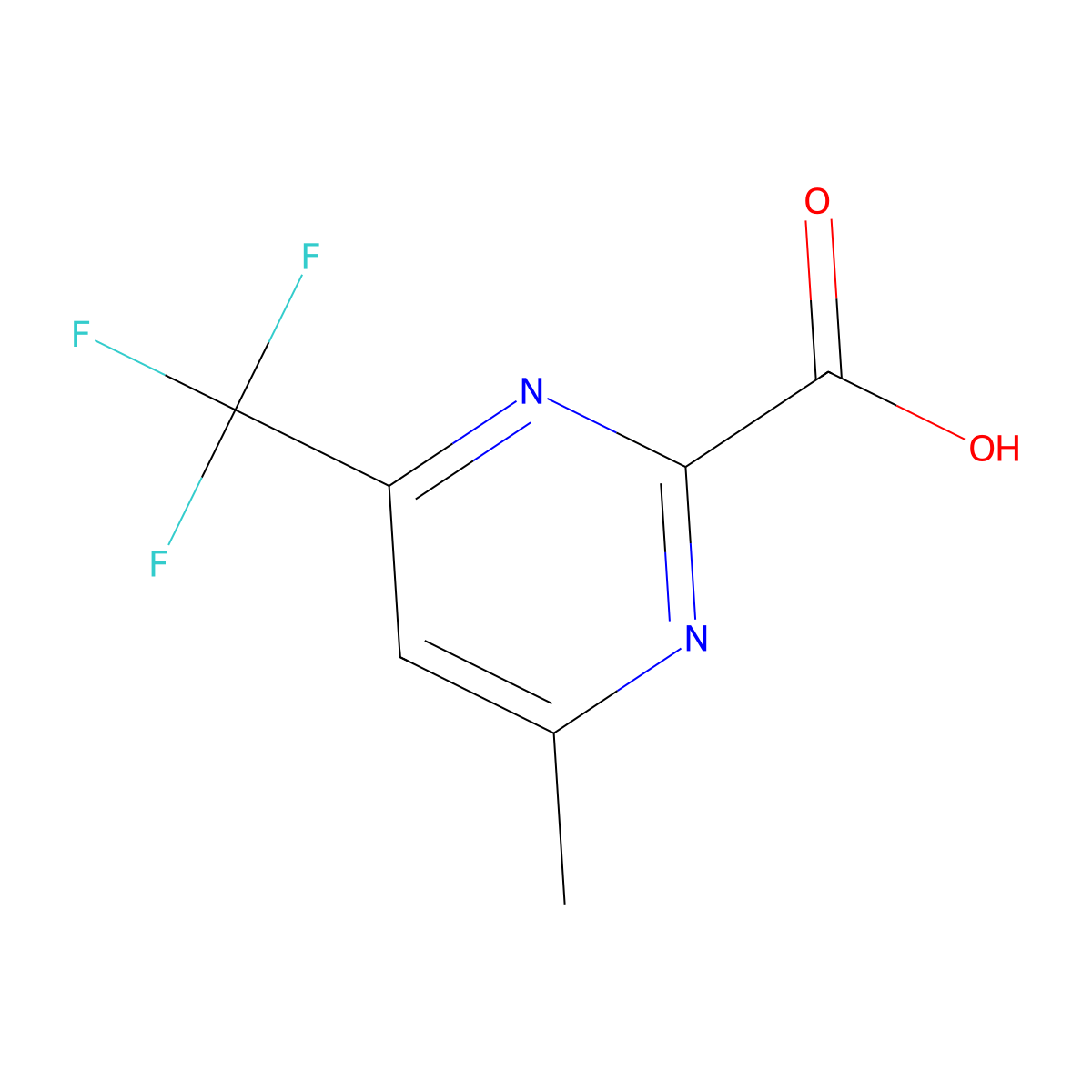 4-Methyl-6-(trifluoromethyl)pyrimidine-2-carboxylic acid molecular structure, CAS 1379313-04-8