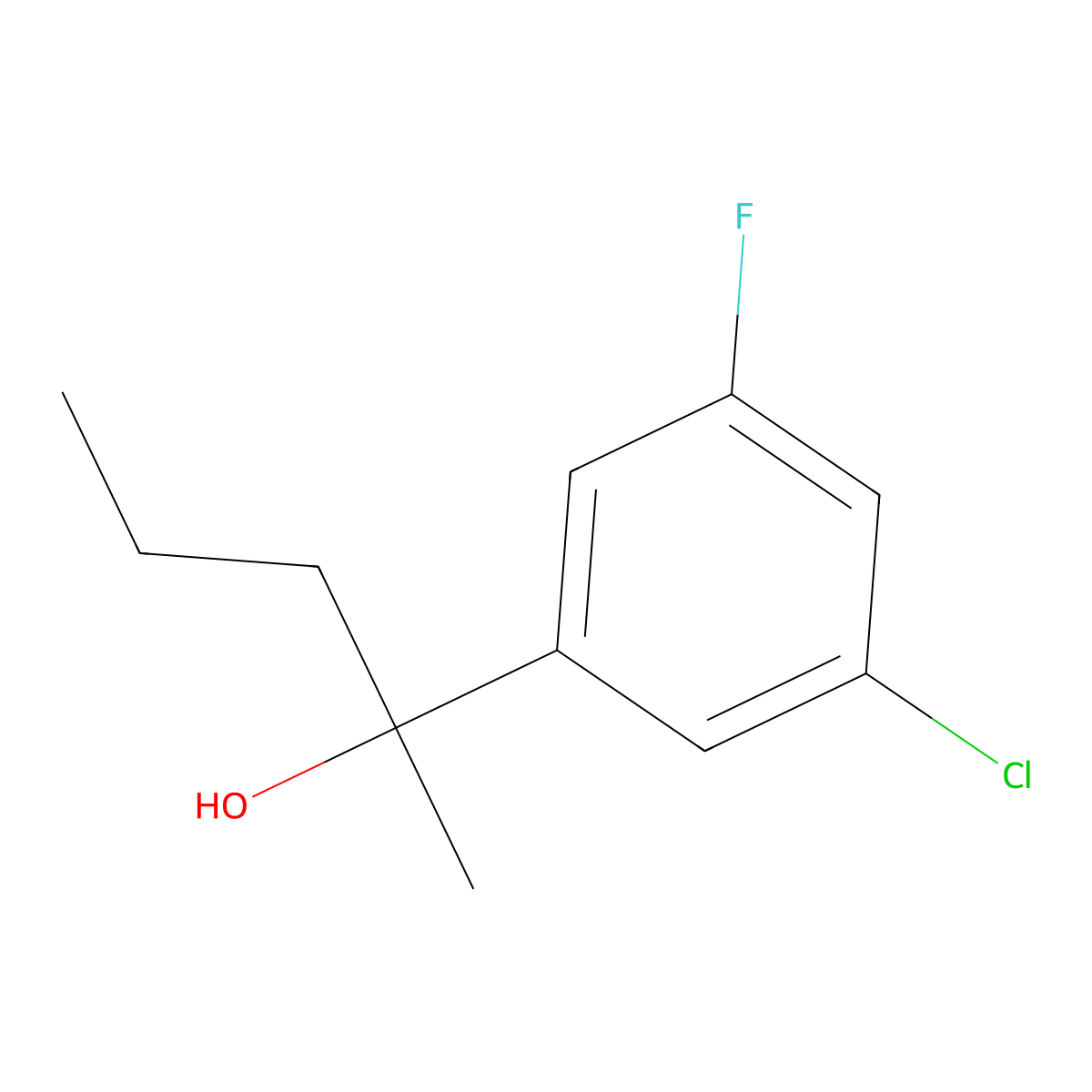 2-(3-Chloro-5-fluorophenyl)-2-pentanol molecular structure, CAS 1379313-25-3