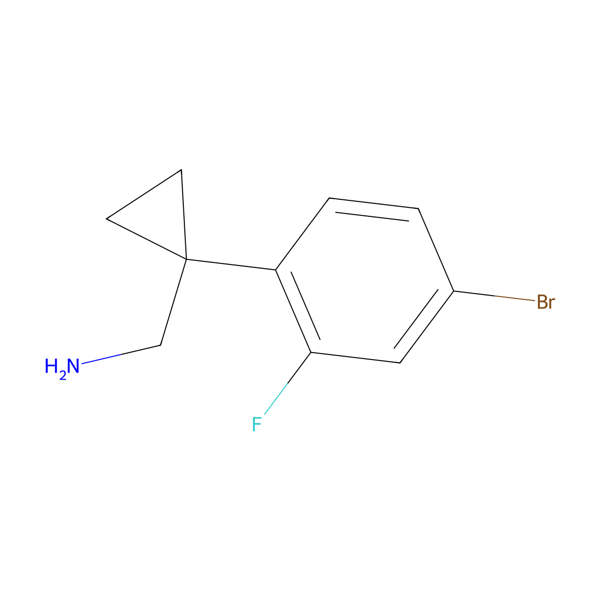 1-[1-(4-Bromo-2-fluorophenyl)cyclopropyl]methanamine molecular structure, CAS 1379313-62-8