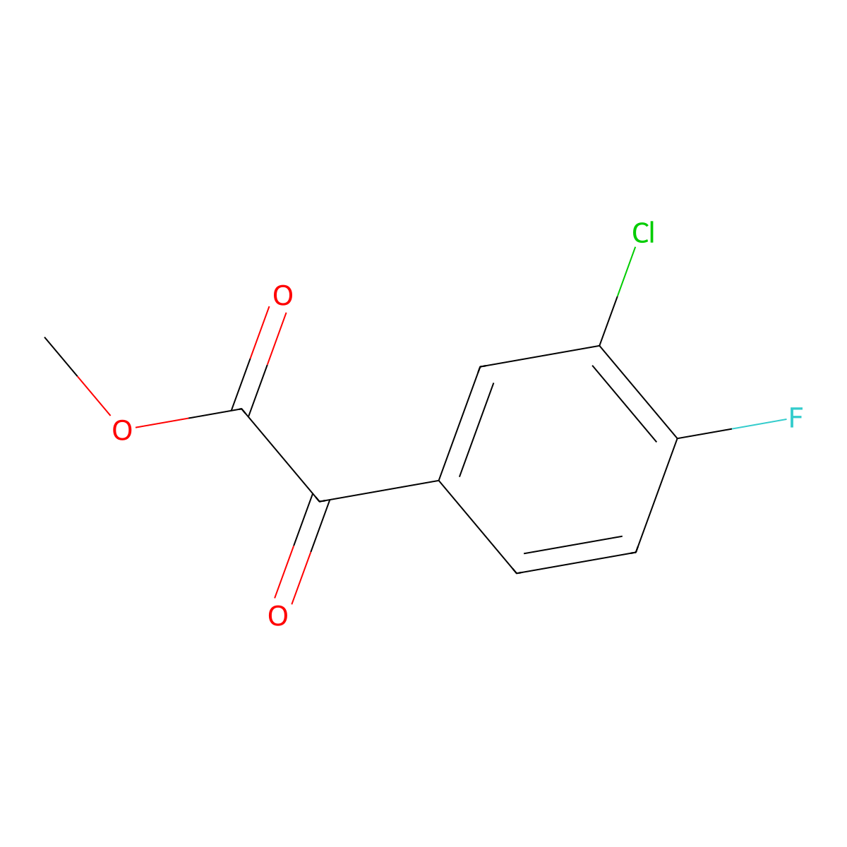 Methyl 3-chloro-4-fluorobenzoylformate molecular structure, CAS 1379313-96-8