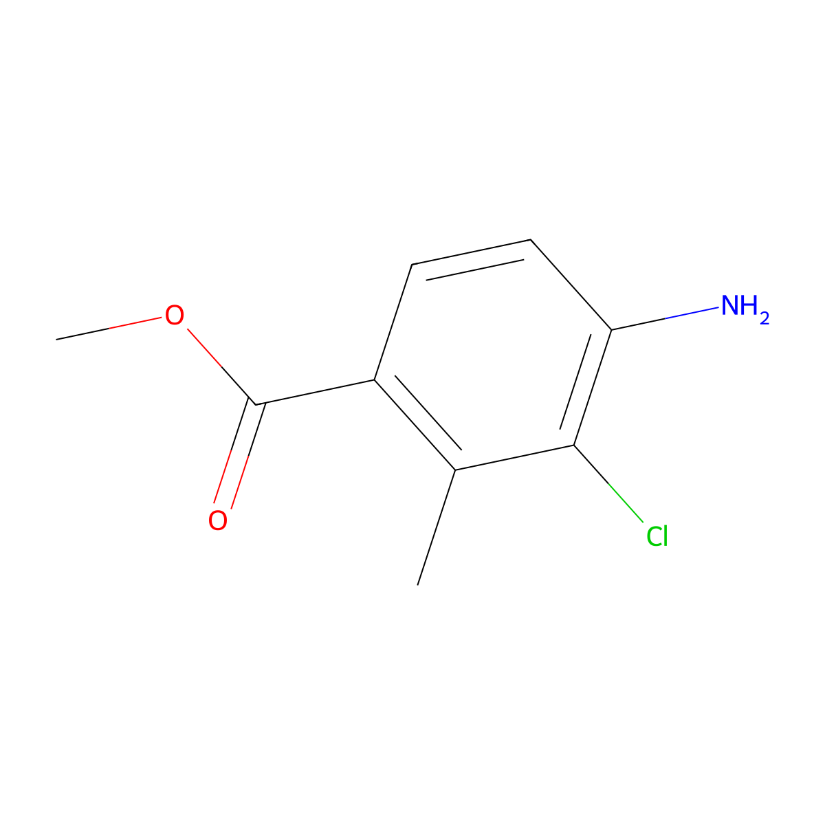 Methyl 4-amino-3-chloro-2-methylbenzoate molecular structure, CAS 1379314-33-6