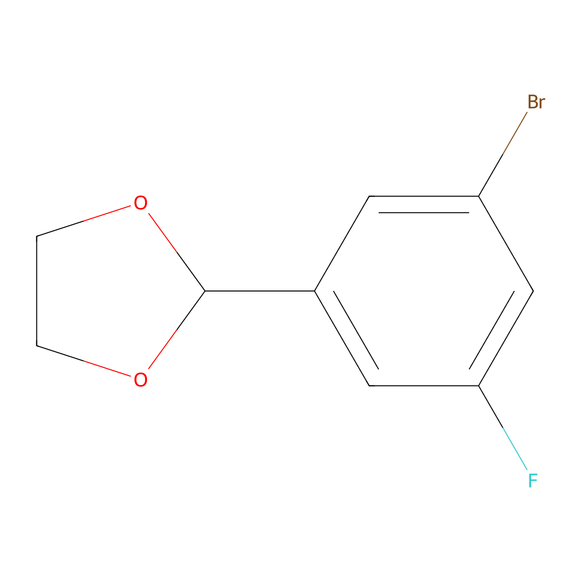 2-(3-Bromo-5-fluorophenyl)-1,3-dioxolane molecular structure, CAS 1379314-34-7