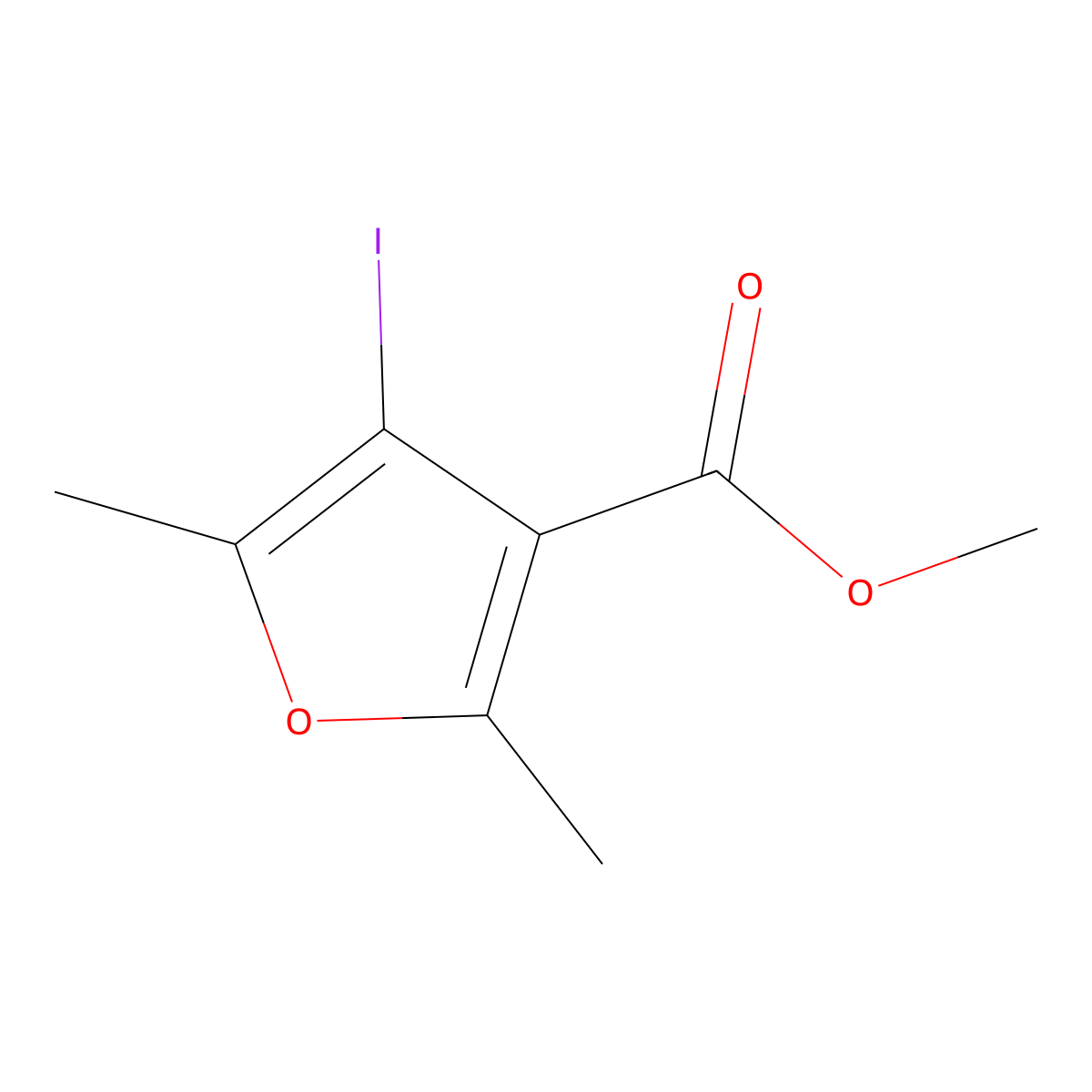 Methyl 4-iodo-2,5-dimethylfuran-3-carboxylate molecular structure, CAS 1379314-54-1