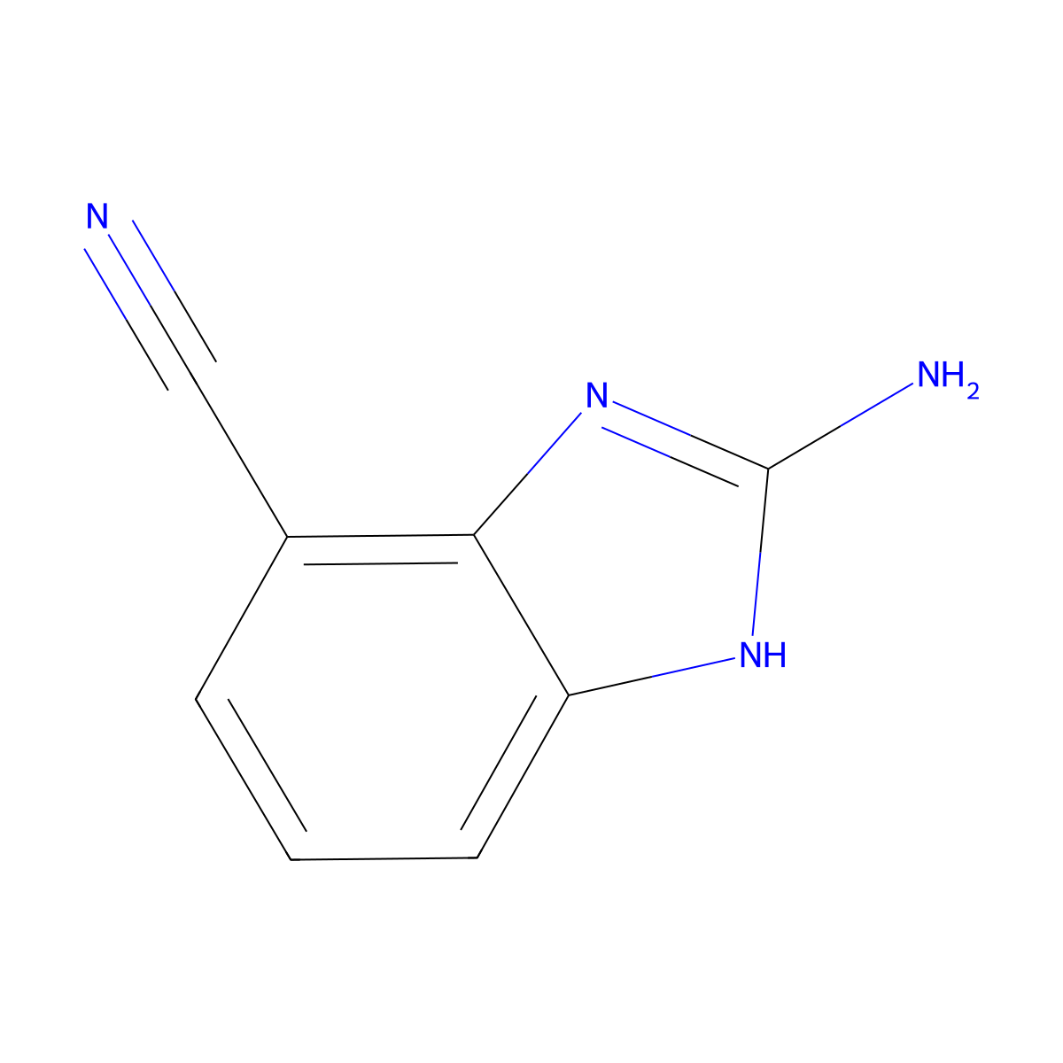 2-amino-1H-1,3-benzodiazole-4-carbonitrile molecular structure, CAS 1379314-72-3