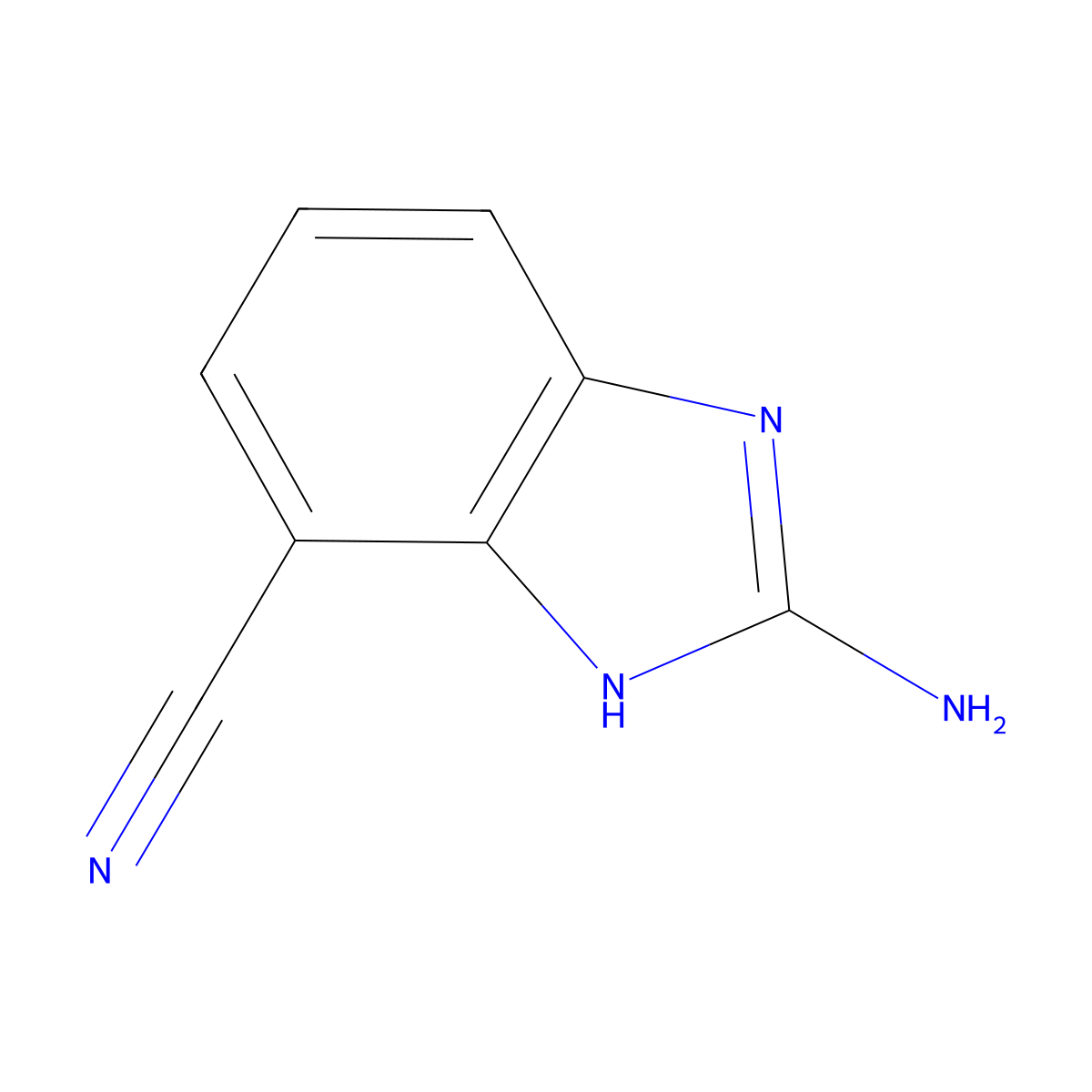 2-amino-1H-1,3-benzodiazole-4-carbonitrile molecular structure, CAS 1379314-72-3