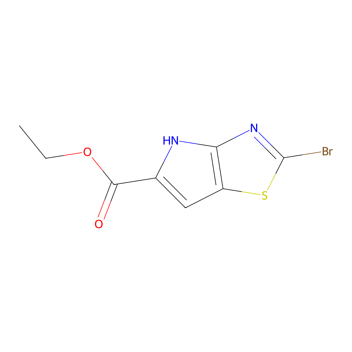 Ethyl 2-bromo-4H-pyrrolo[2,3-d]thiazole-5-carboxylate molecular structure, CAS 1379315-43-1