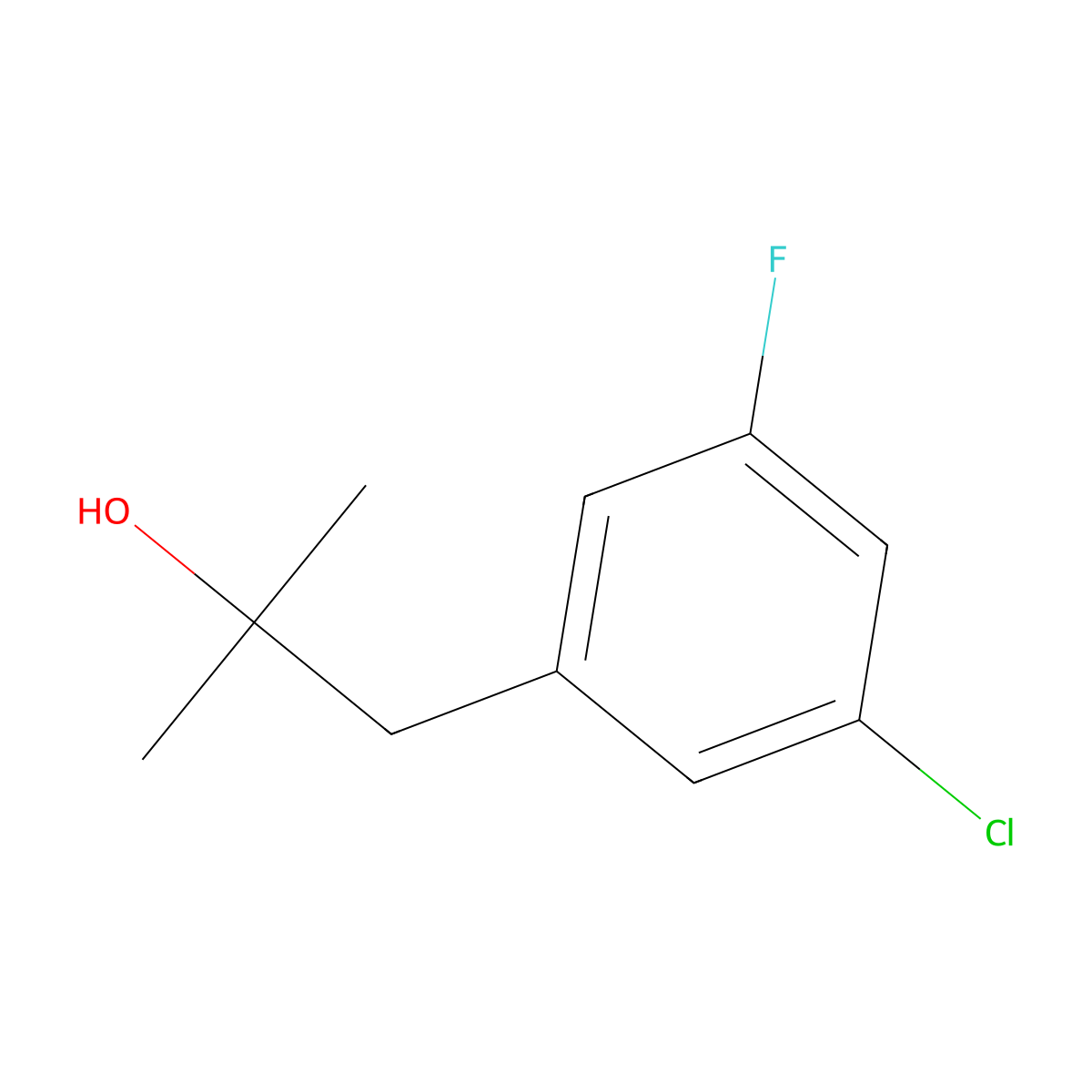 1-(3-Chloro-5-fluorophenyl)-2-methylpropan-2-ol molecular structure, CAS 1379315-45-3
