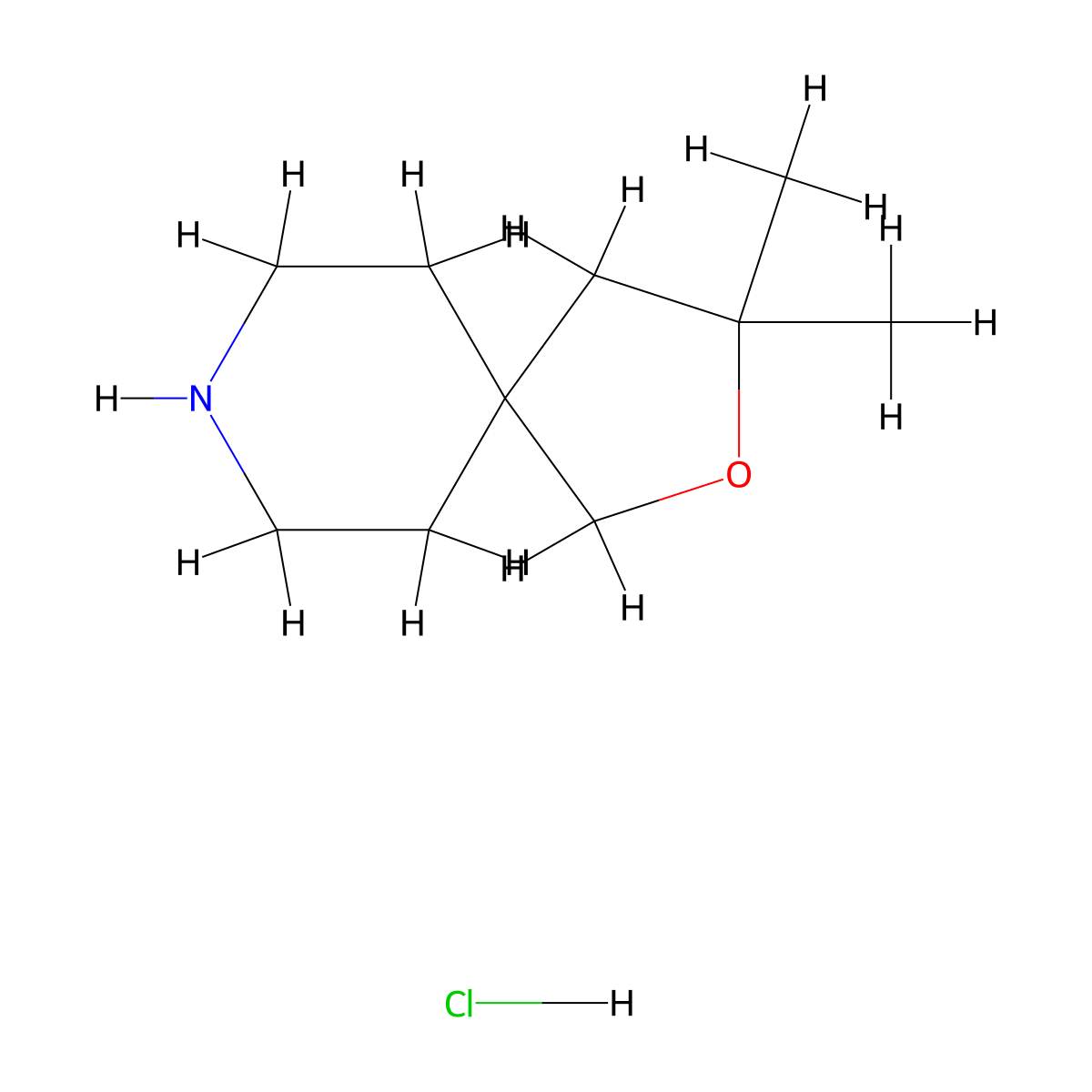 3,3-Dimethyl-2-oxa-8-azaspiro[4.5]decane hydrochloride molecular structure, CAS 1379315-59-9