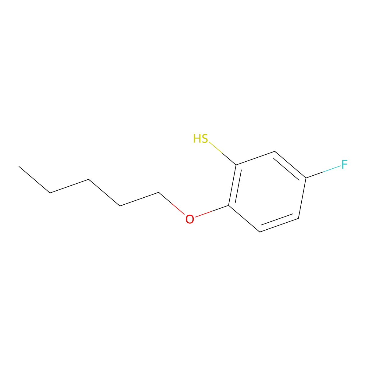 5-Fluoro-2-(pentyloxy)benzenethiol molecular structure, CAS 1379316-12-7