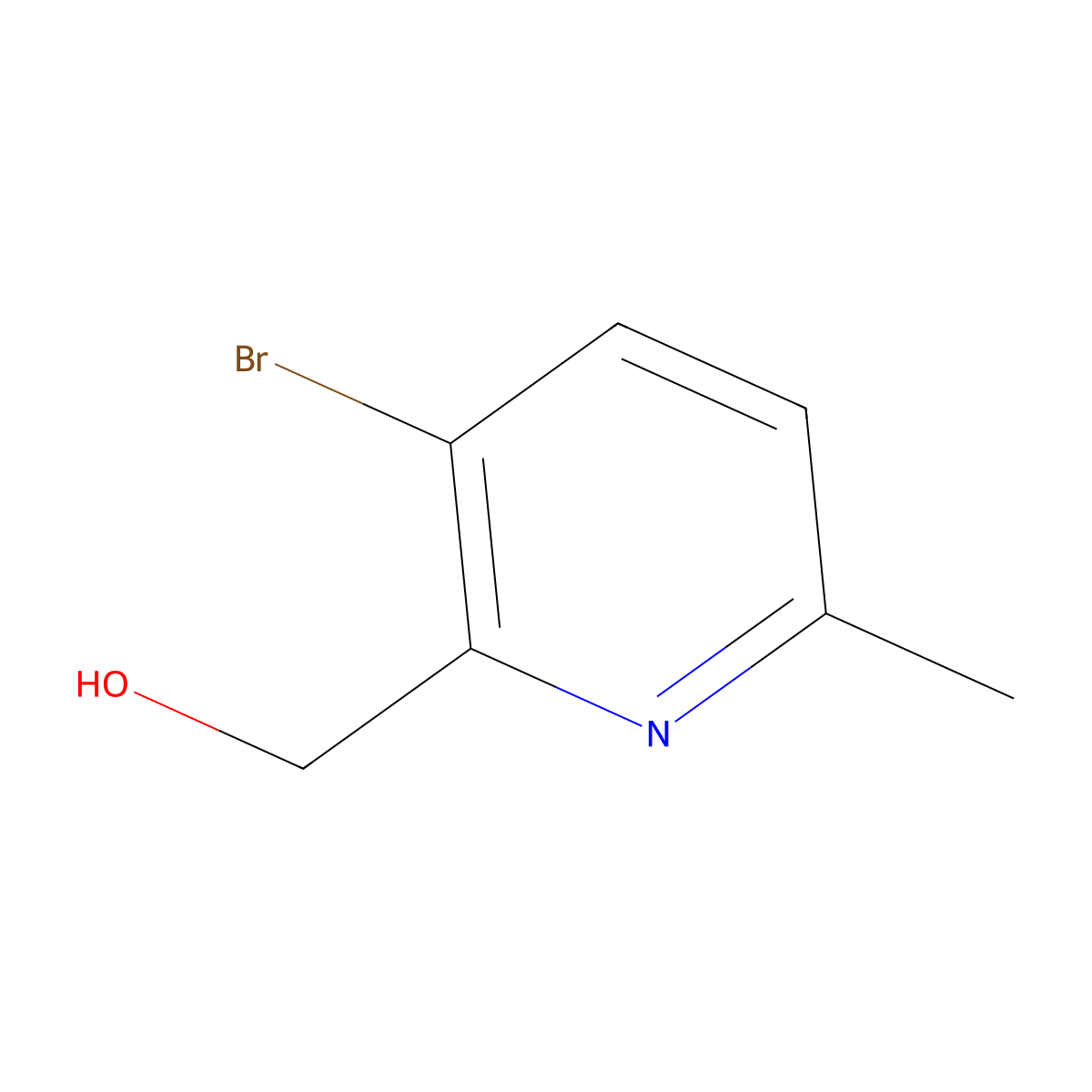 (3-Bromo-6-methylpyridin-2-yl)methanol molecular structure, CAS 1379316-16-1