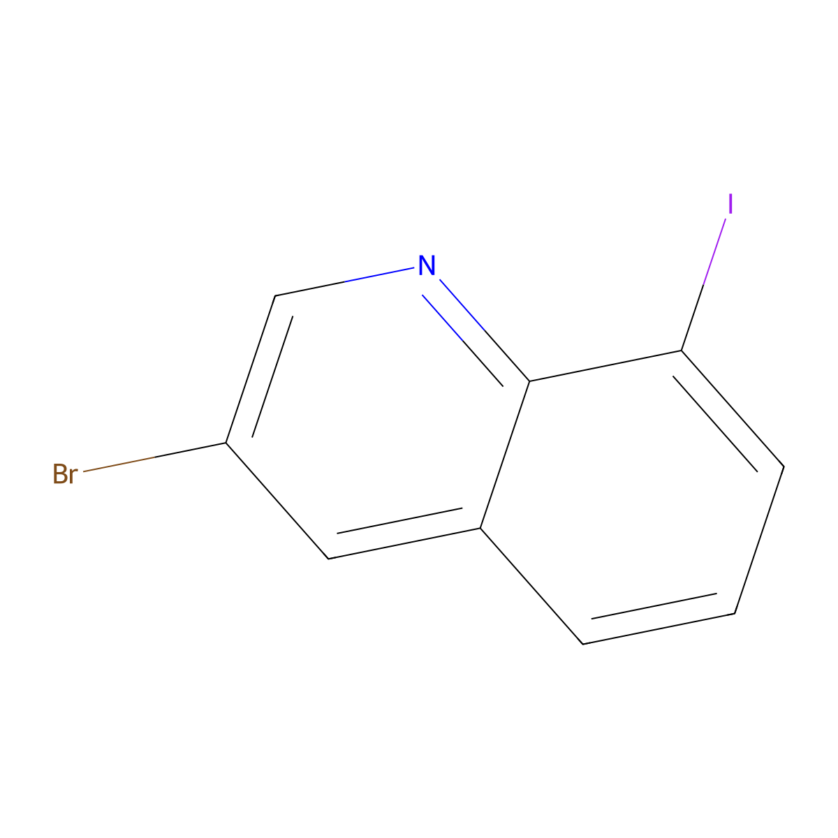 3-Bromo-8-iodoquinoline molecular structure, CAS 1379316-32-1