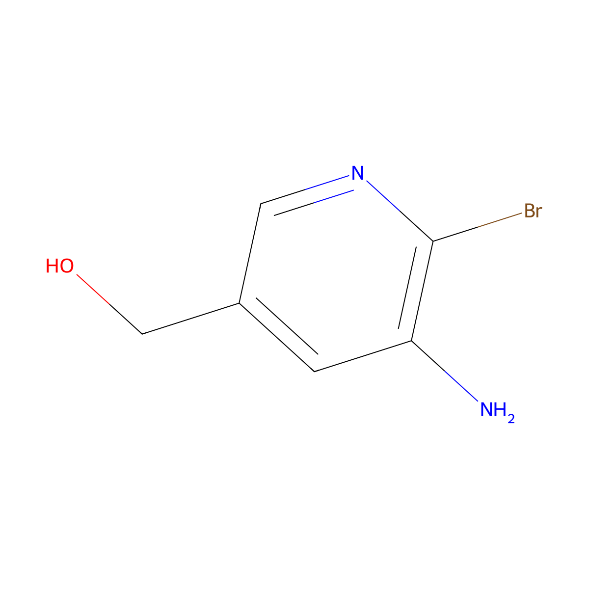 (5-Amino-6-bromopyridin-3-yl)methanol molecular structure, CAS 1379316-55-8